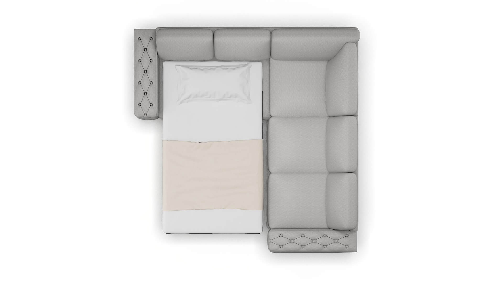 Windsor Bungalow Graphite Sectional Sleeper Espresso legs 3