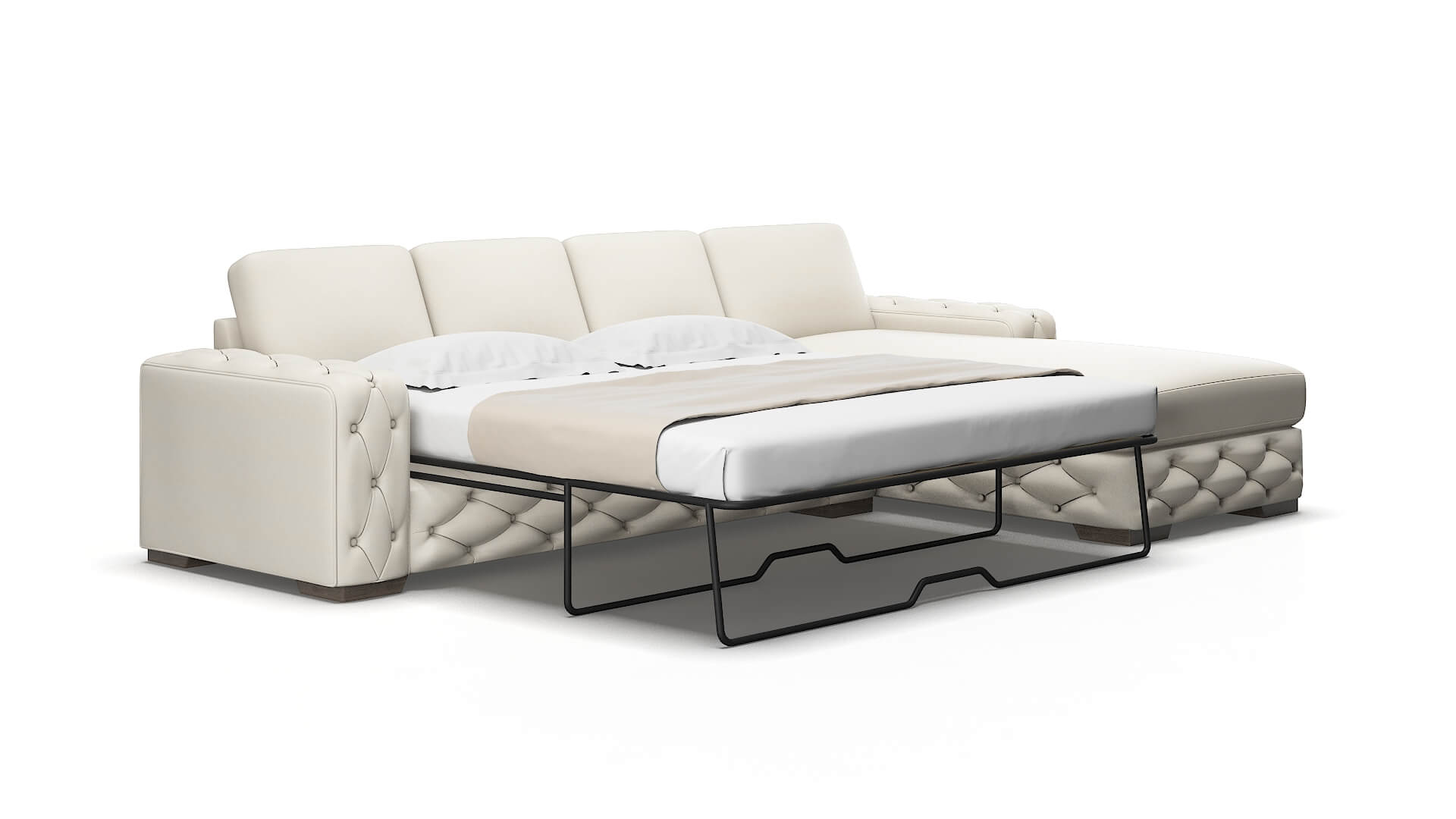 Windsor Bungalow ivory Panel sleeper Espresso Legs  2