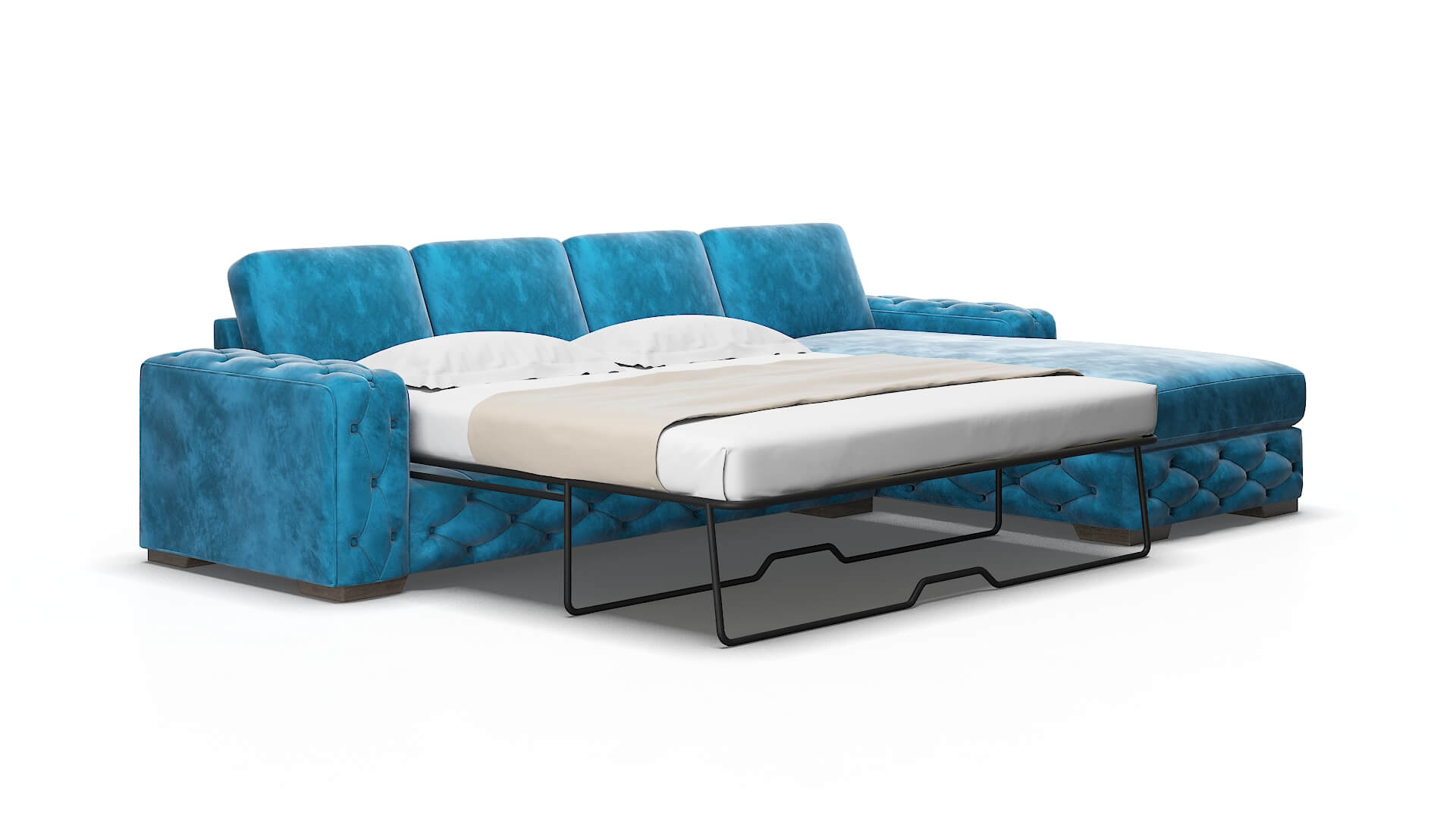 Windsor Buzz teal Panel sleeper Espresso Legs  2