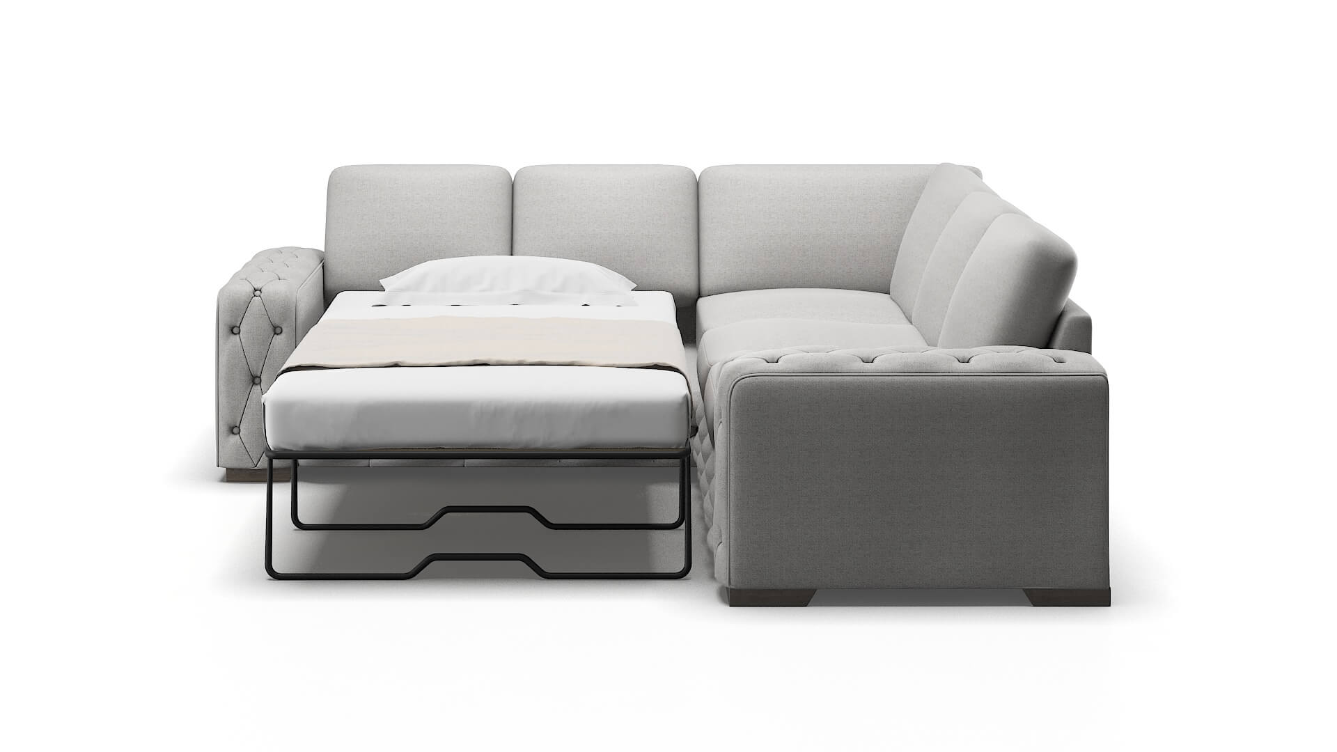 Windsor Catalina Silver Sectional Sleeper Espresso legs 1