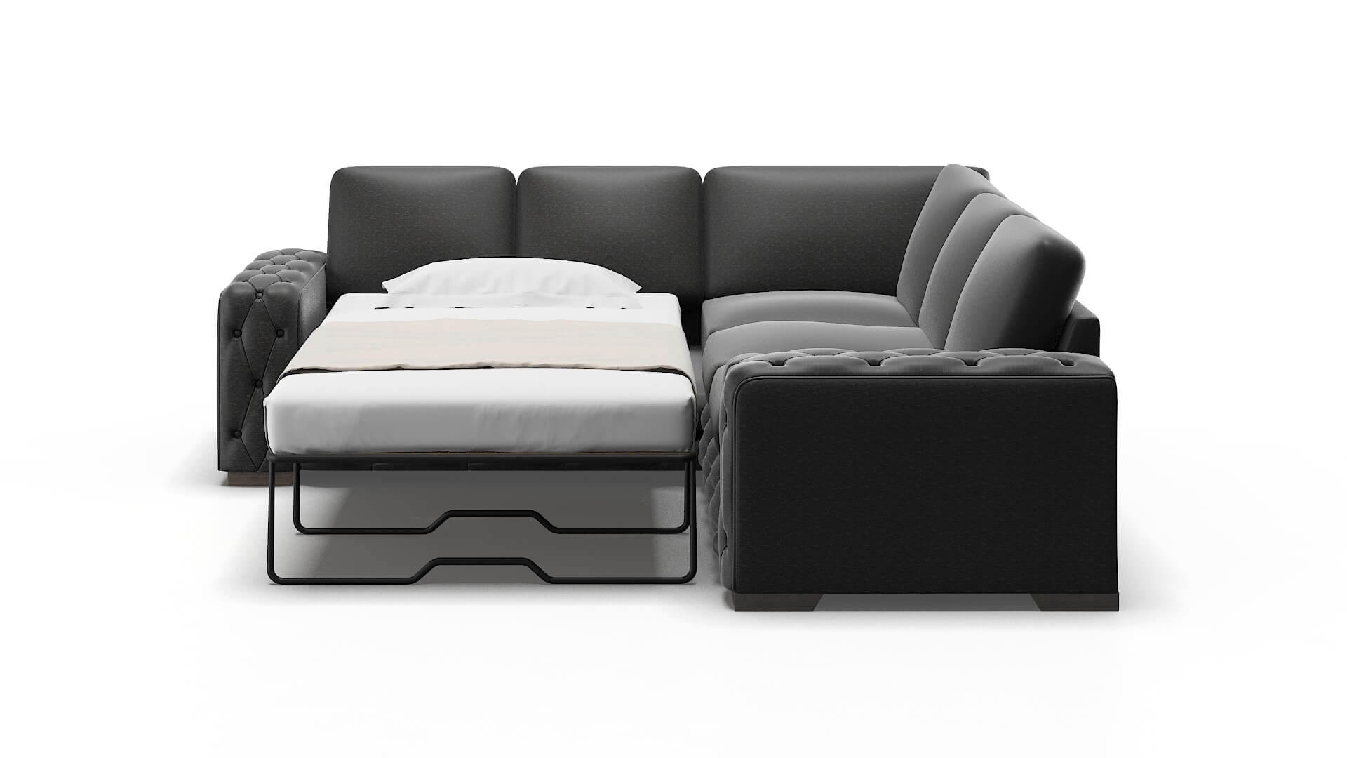 Windsor Chance Denim Sectional Sleeper Espresso legs 1