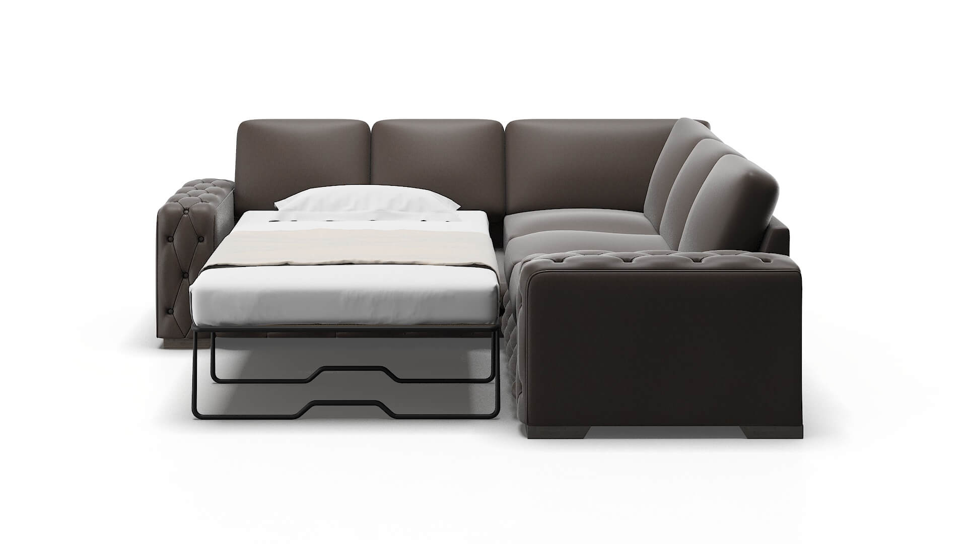 Windsor Cosmo Chocolate Sectional Sleeper Espresso legs 1