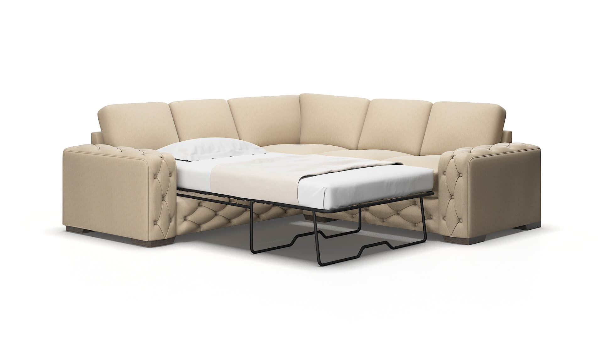 Windsor Cosmo fawn Sectional sleeper Espresso Legs  2