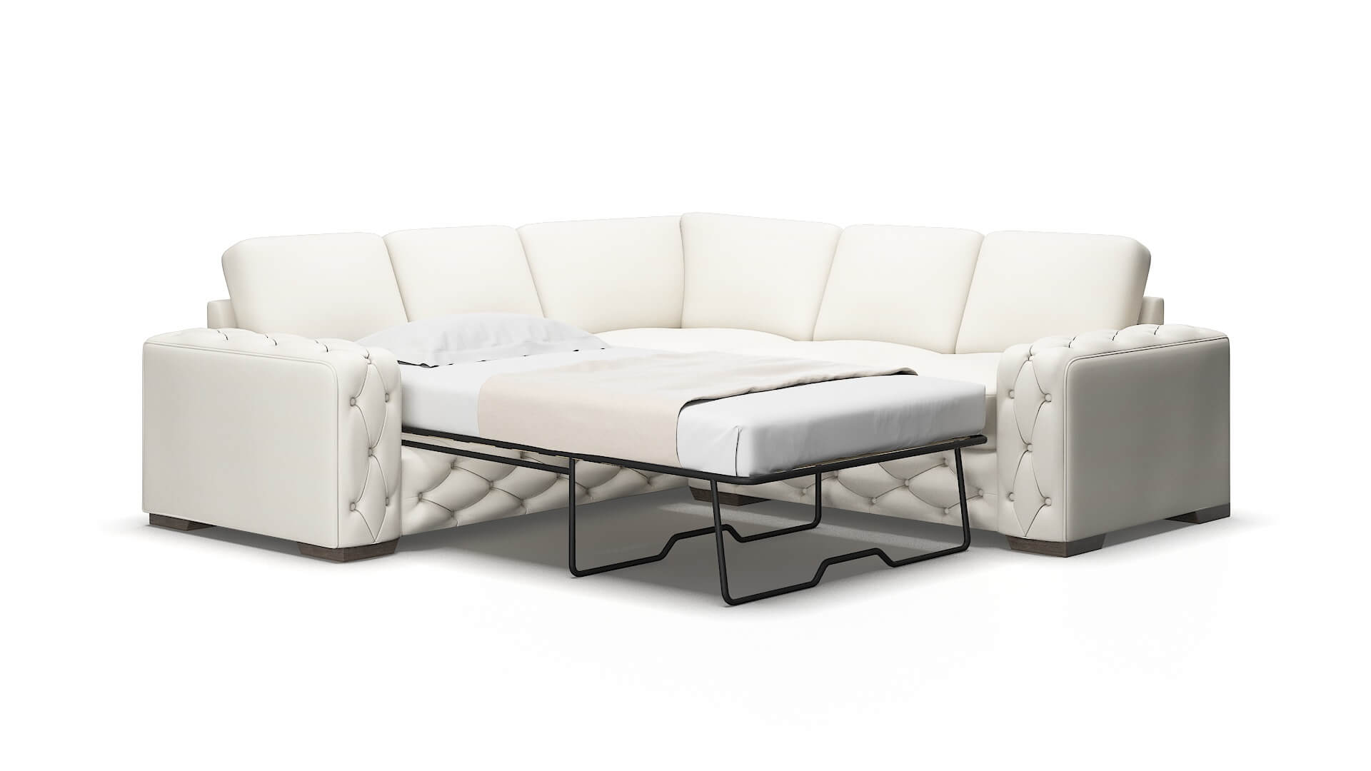 Windsor Cosmo ivory Sectional sleeper Espresso Legs  2