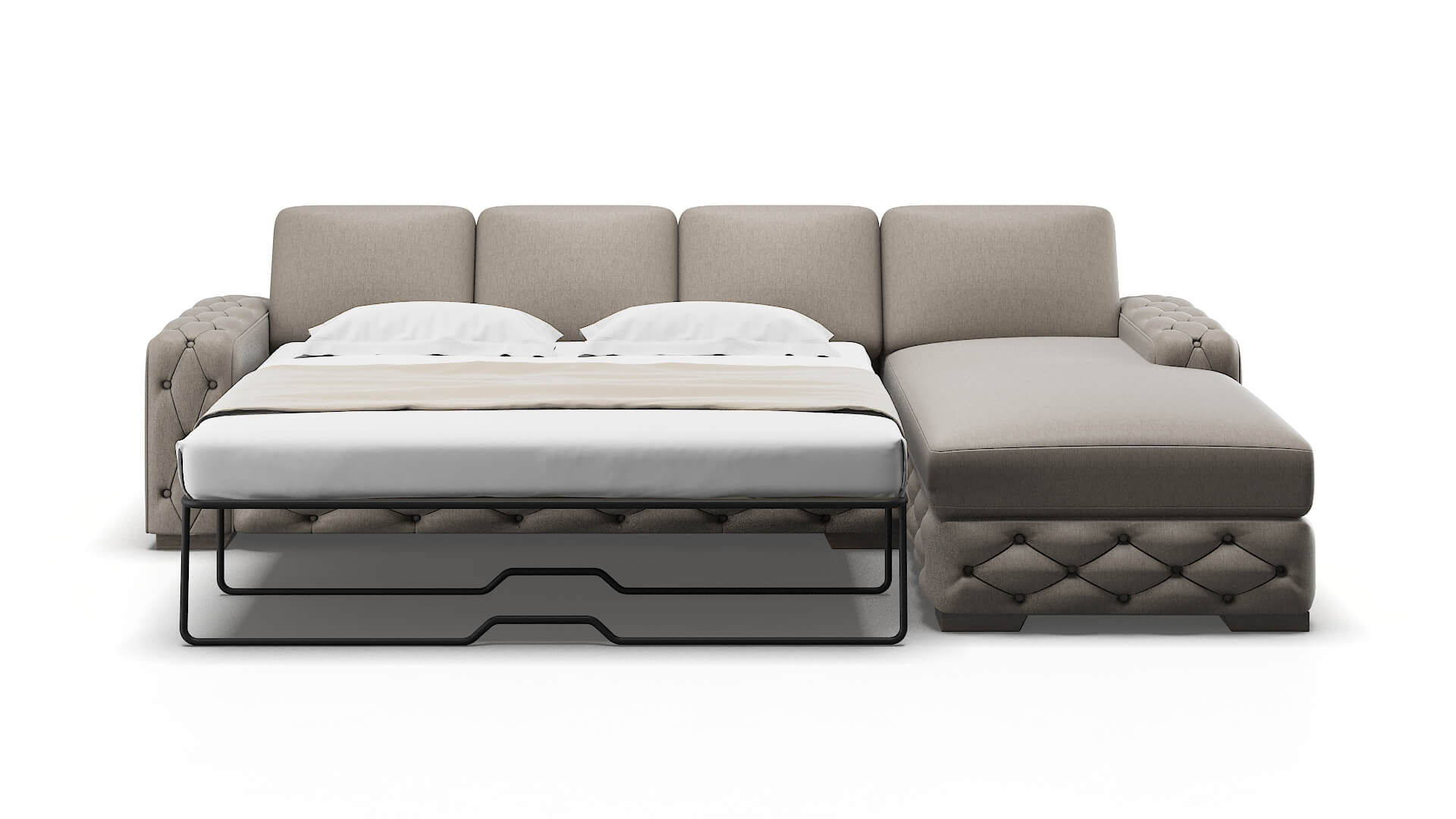 Windsor Cosmo Taupe Panel Sleeper Espresso legs 1