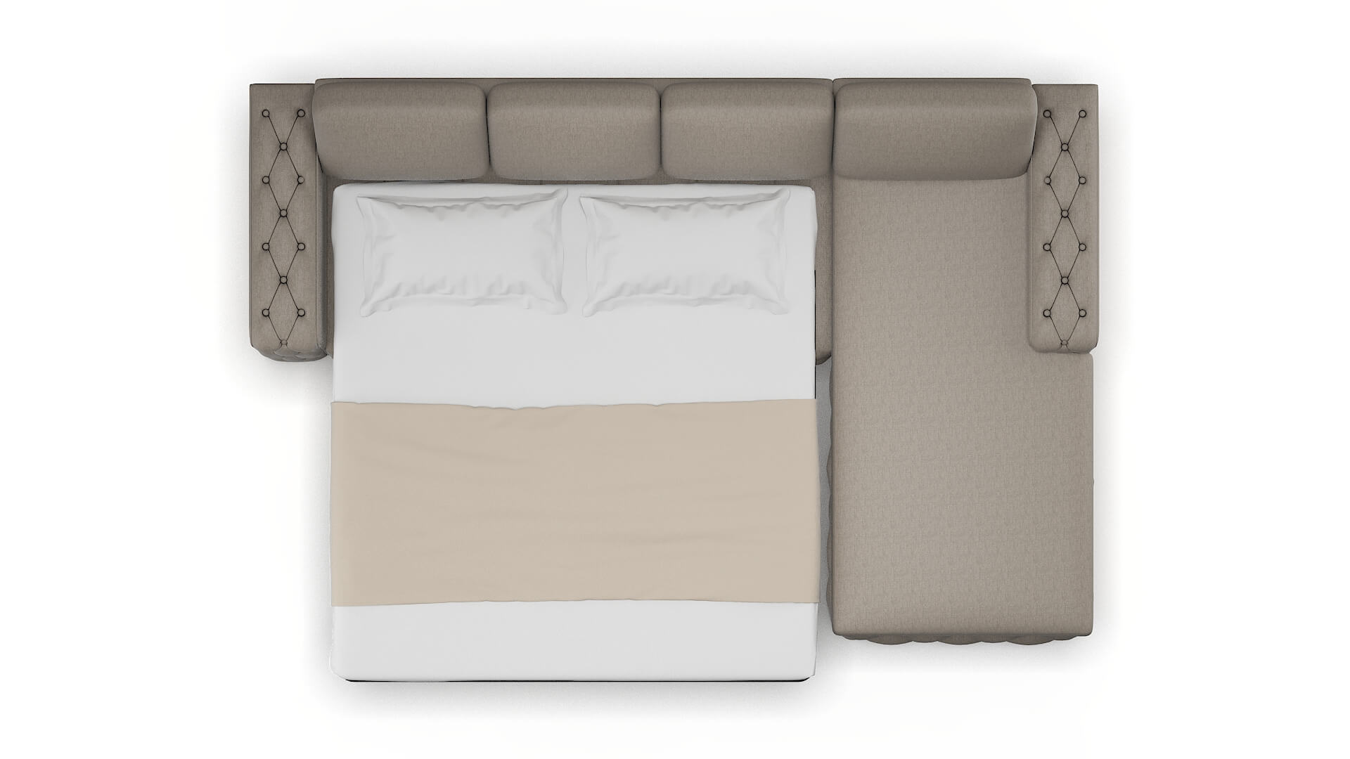 Windsor Cosmo Taupe Panel Sleeper Espresso legs 3