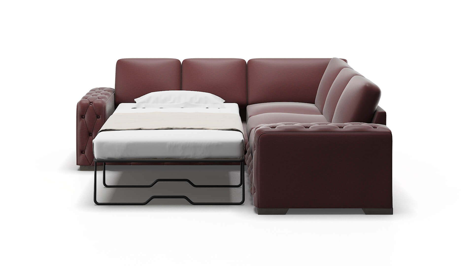 Windsor Derby Berry Sectional Sleeper Espresso legs 1