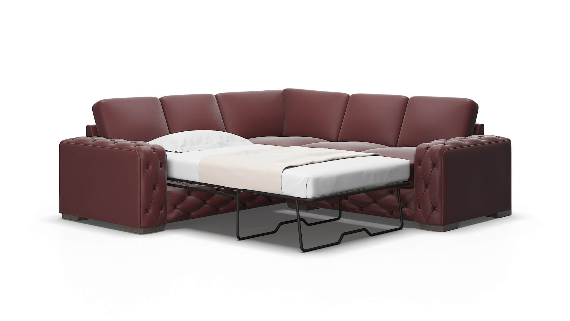 Windsor Derby berry Sectional sleeper Espresso Legs  2