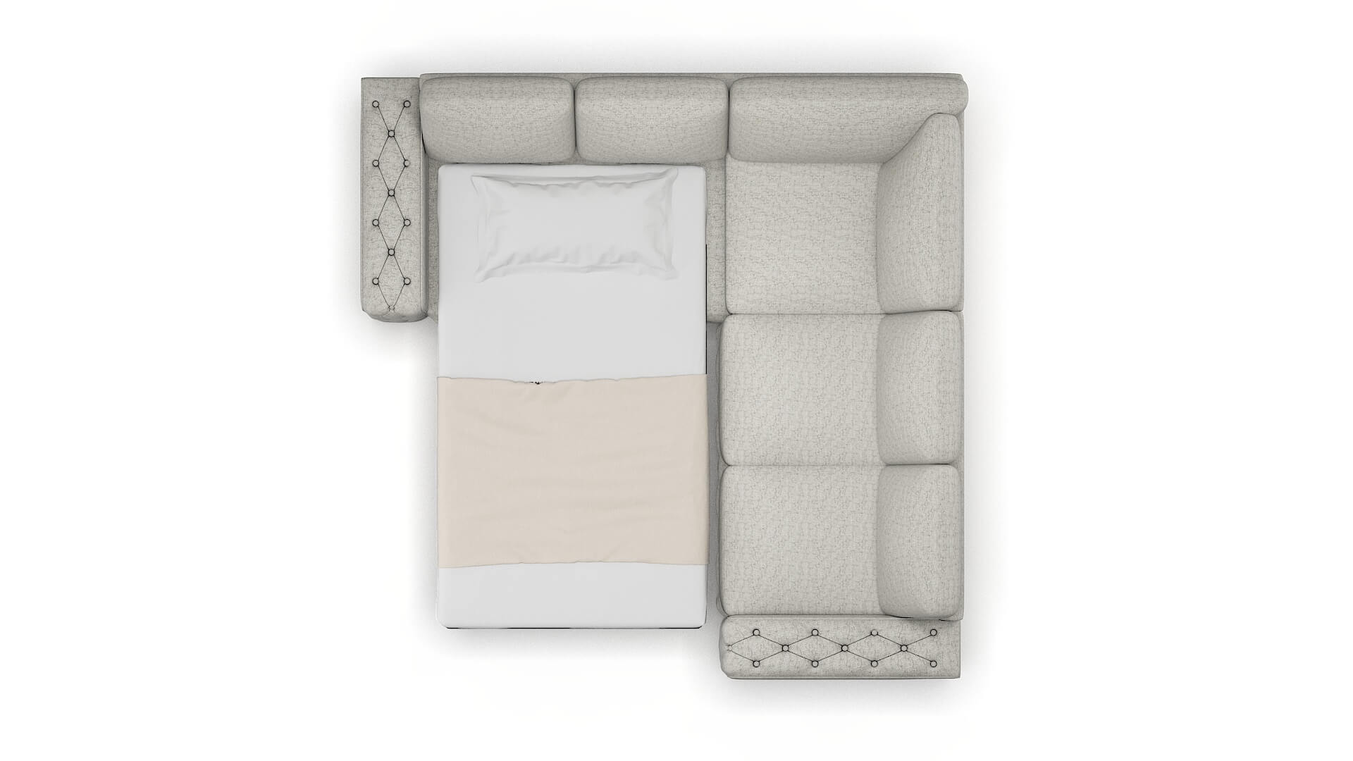 Windsor Derby Silver Sectional Sleeper Espresso legs 3