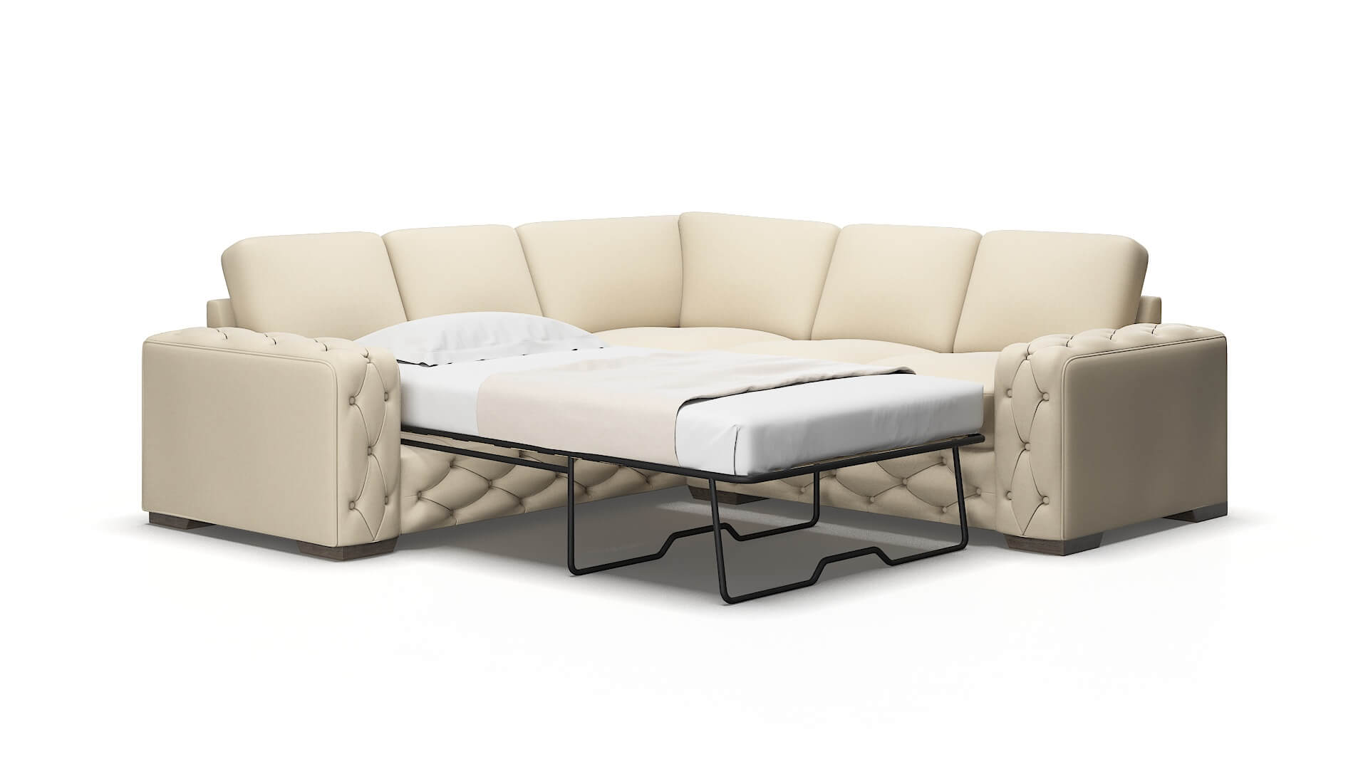 Windsor Dream_d Almond Sectional Sleeper Espresso legs 2