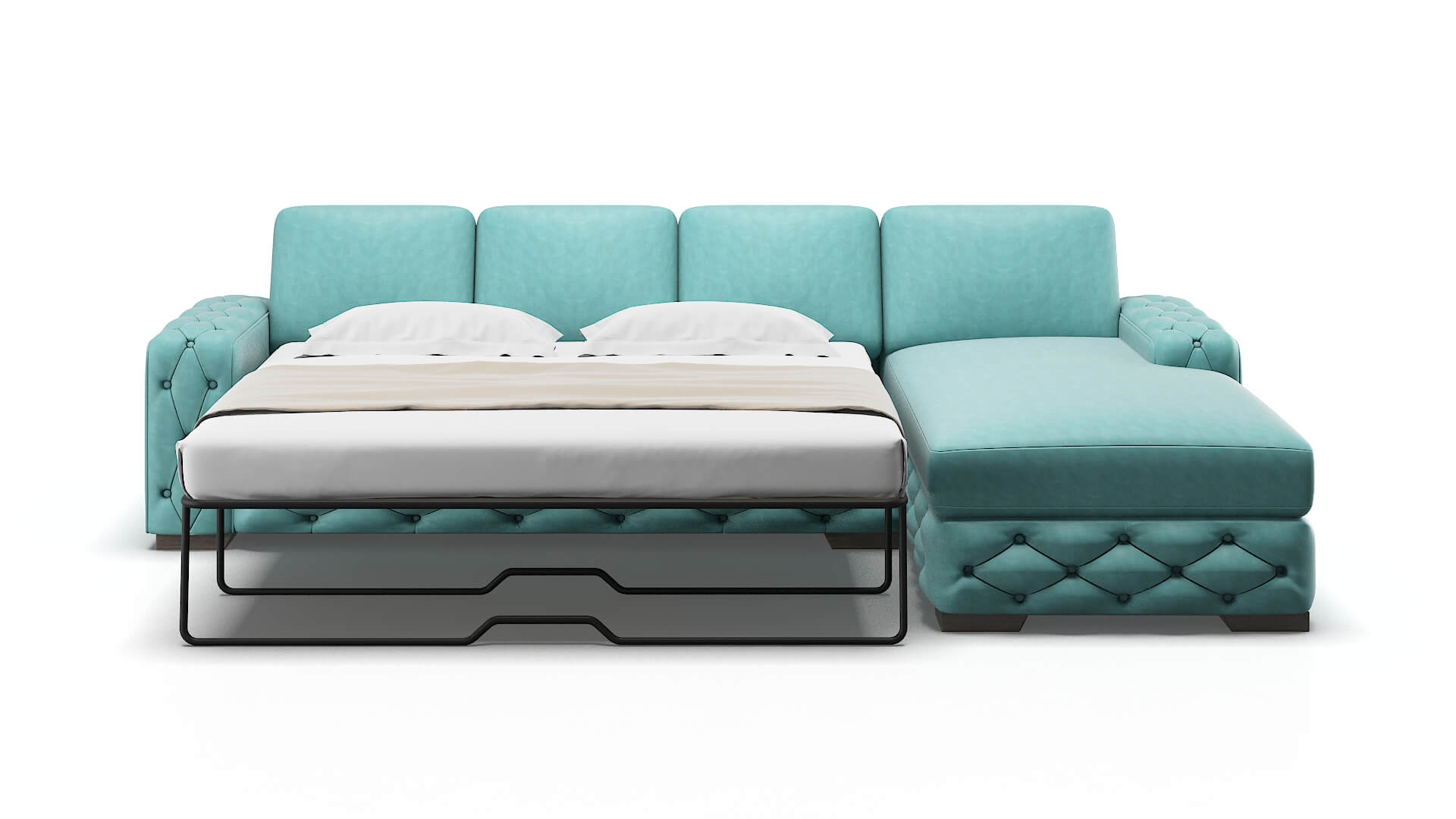 Windsor Dream_d French_blue Panel Sleeper Espresso legs 1