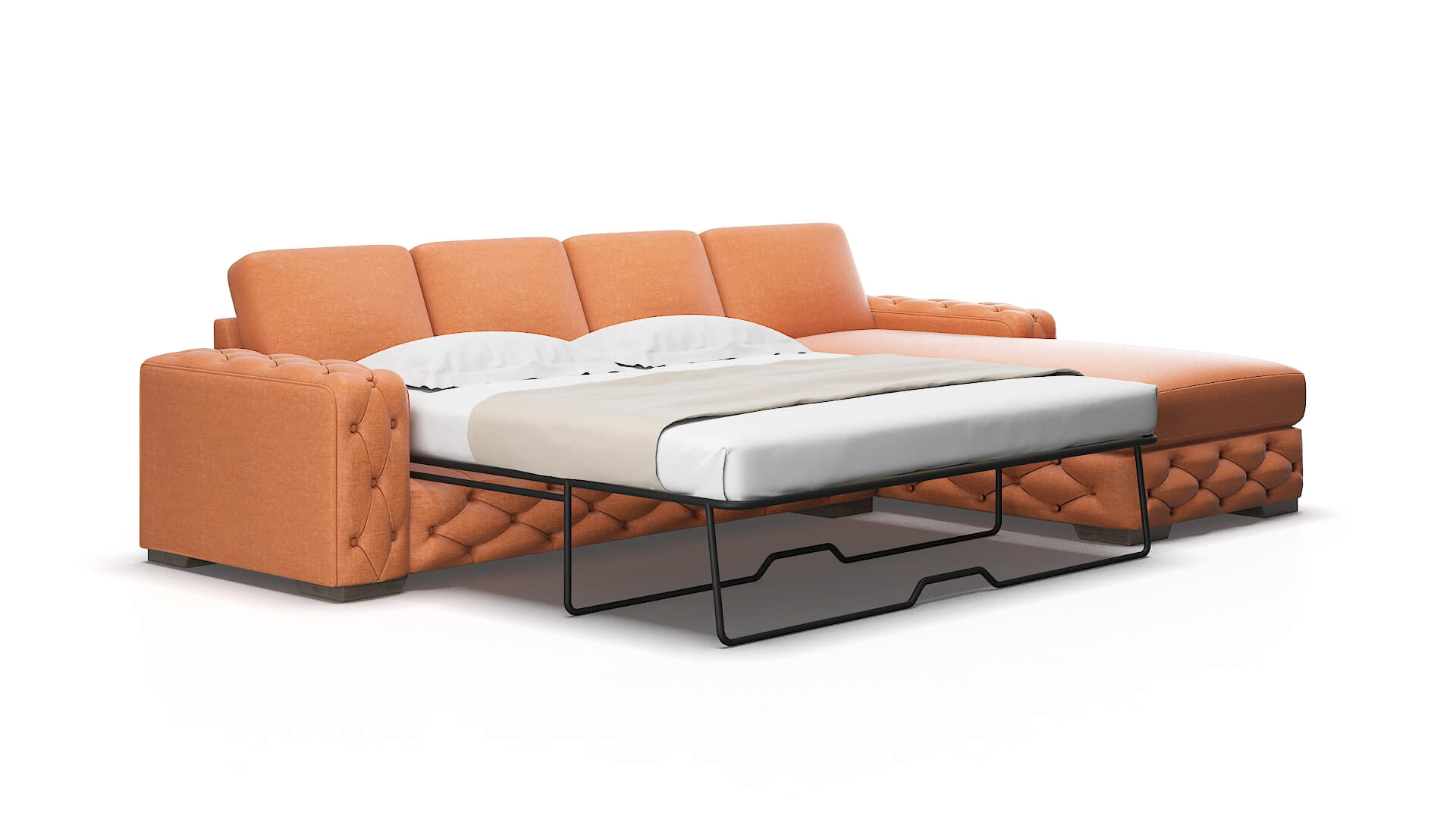 Windsor Durham tangerine Panel sleeper Espresso Legs  2