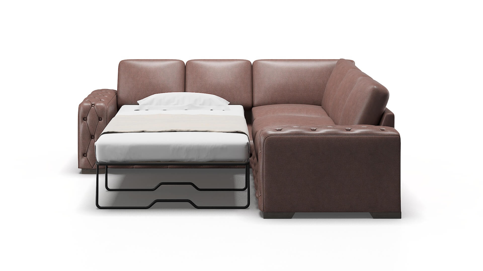 Windsor Ford Brown Sectional Sleeper Espresso legs 1