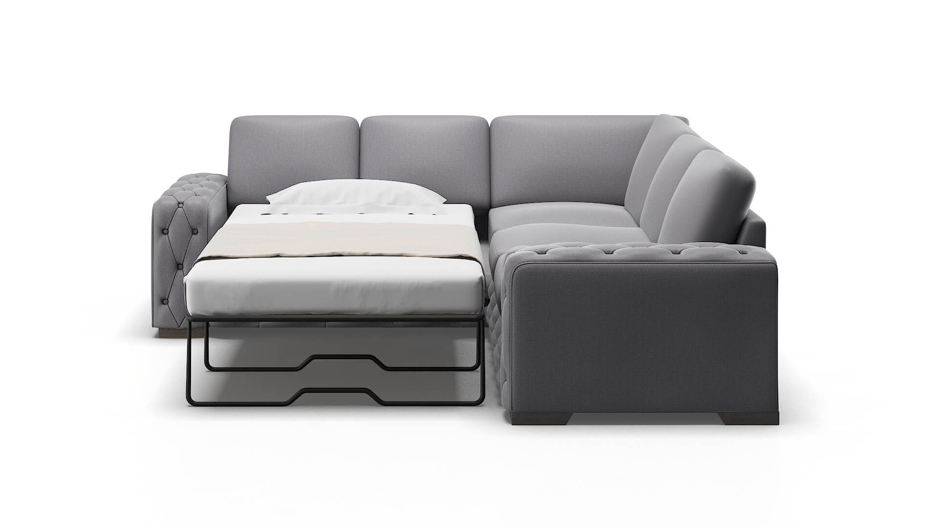 Windsor Insight Denim Sectional Sleeper Espresso legs 1