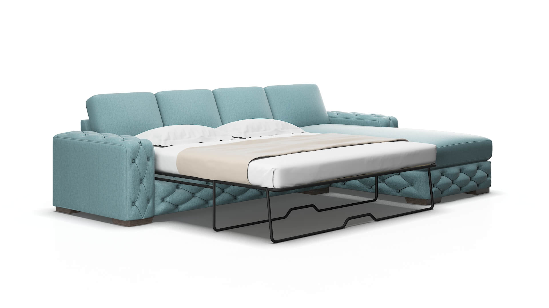 Windsor Insight Peacock Panel Sleeper Espresso legs 2