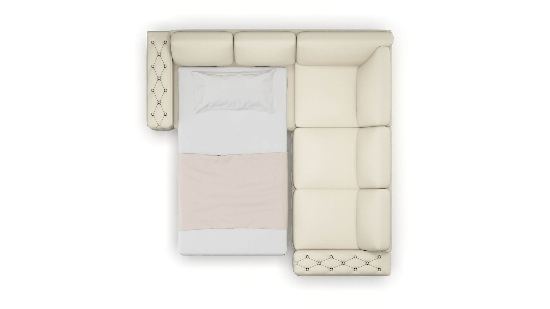 Windsor Lana Sand Sectional Sleeper Espresso legs 3