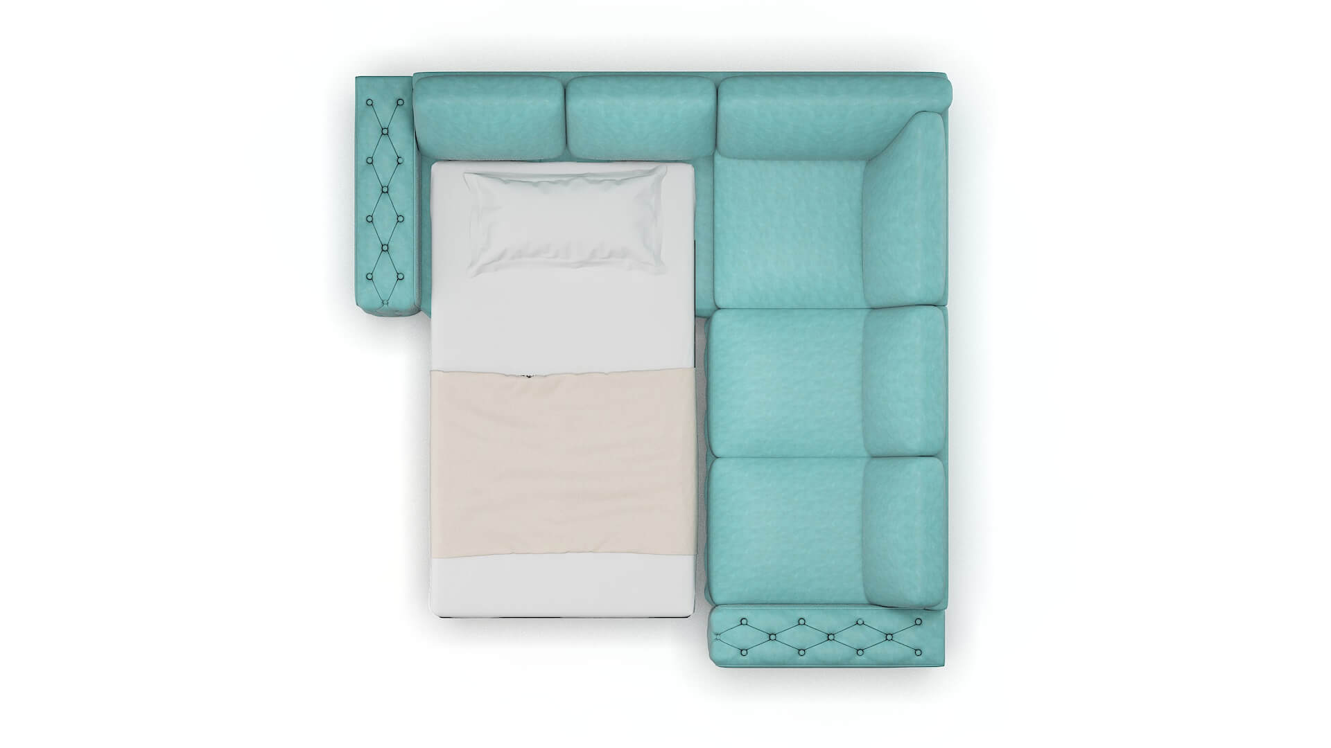 Windsor Leslie Caribbean Sectional Sleeper Espresso legs 3