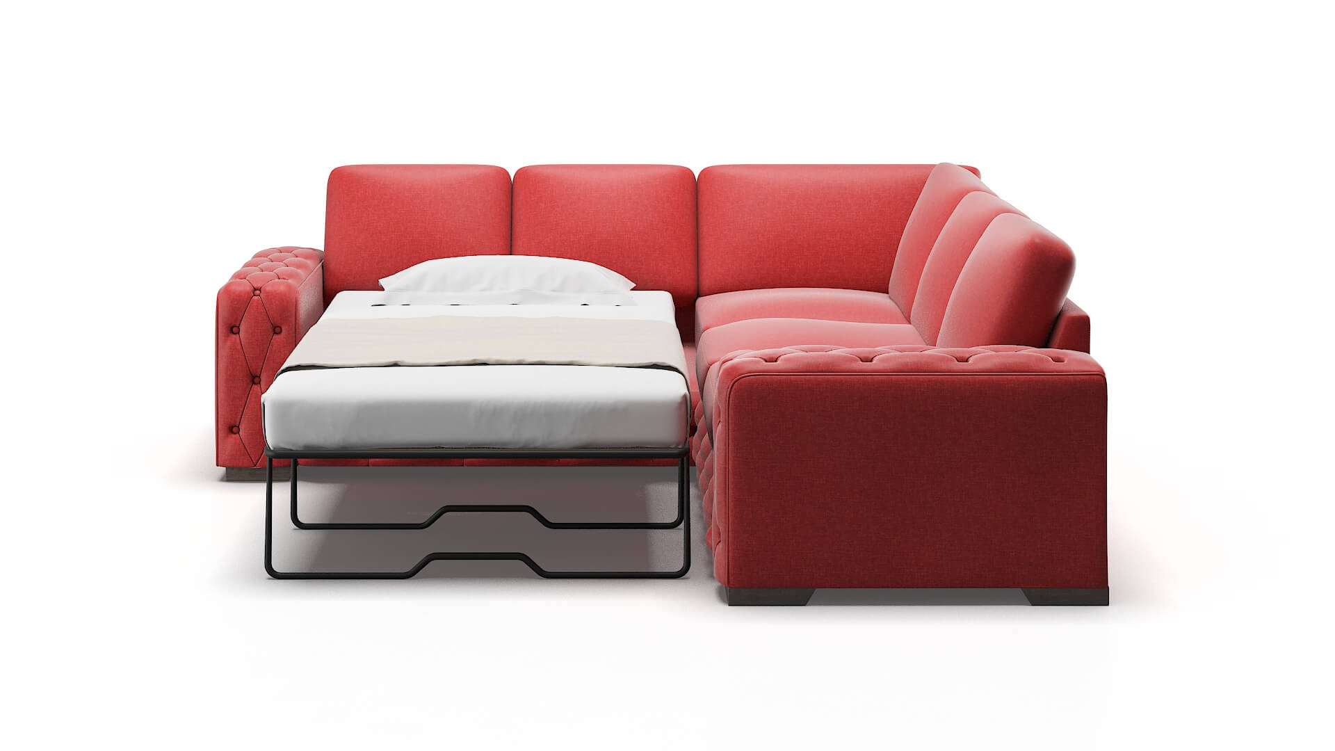 Windsor Leslie Poppy Sectional Sleeper Espresso legs 1