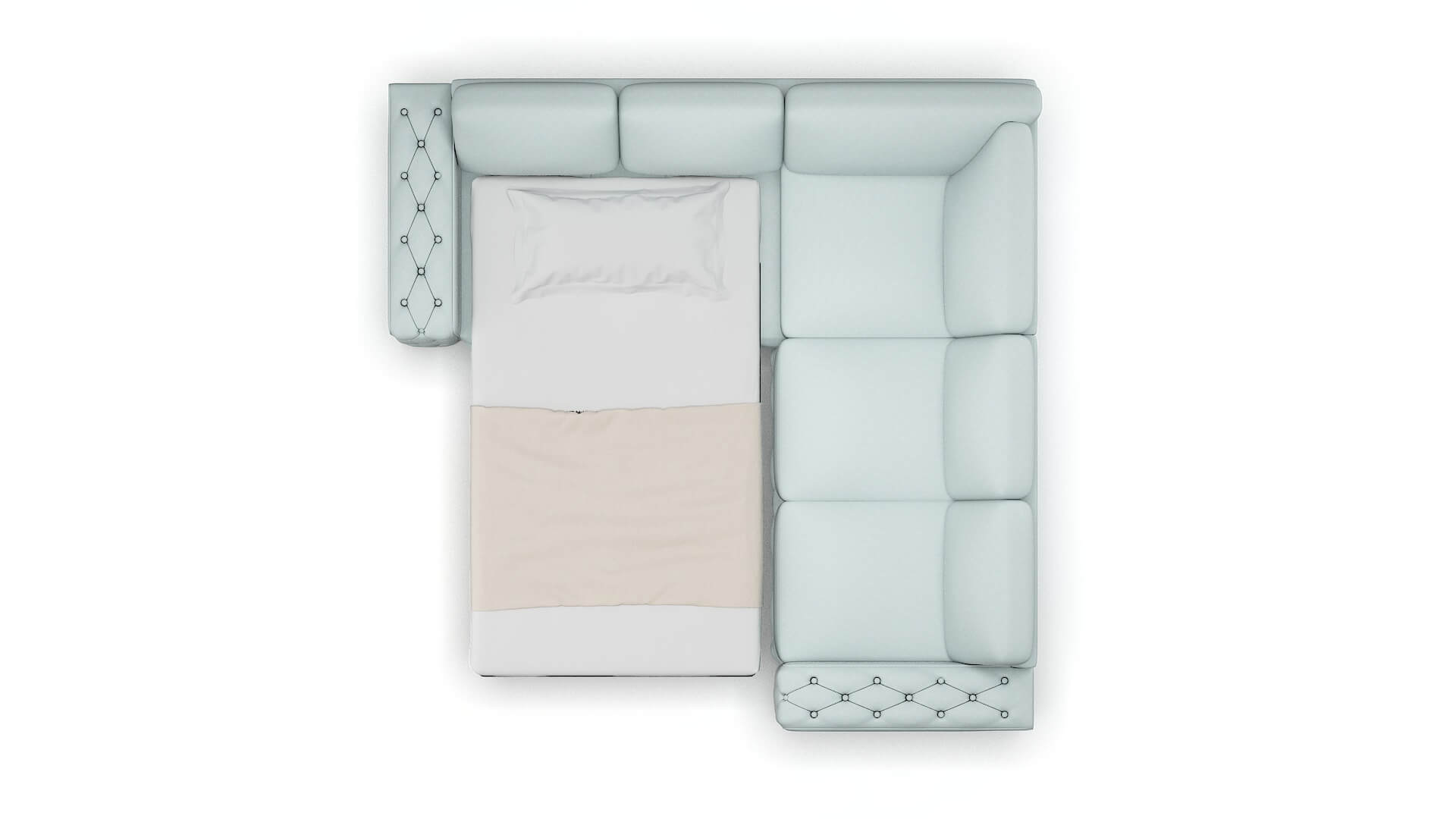 Windsor Leslie Robins_egg Sectional Sleeper Espresso legs 3