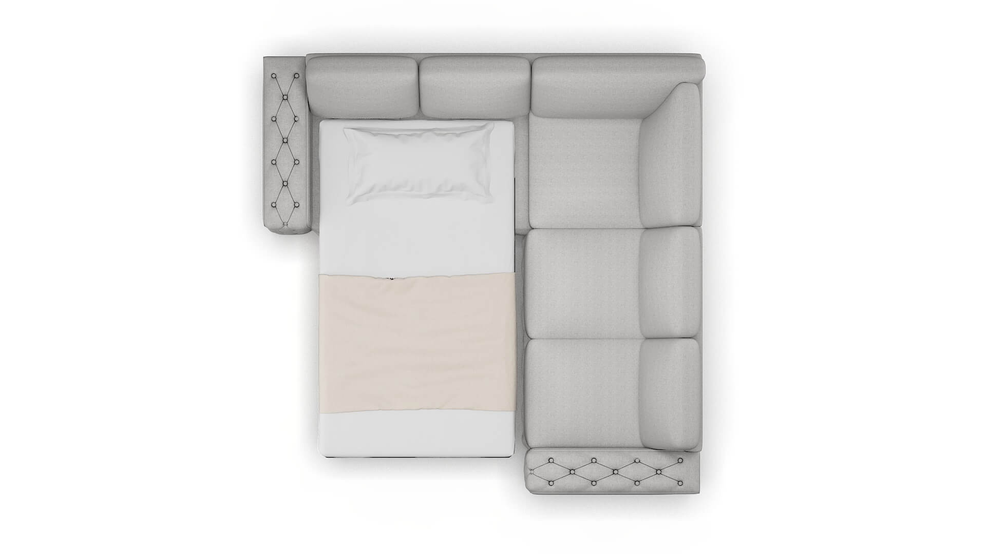 Windsor Malibu Dove Sectional Sleeper Espresso legs 3