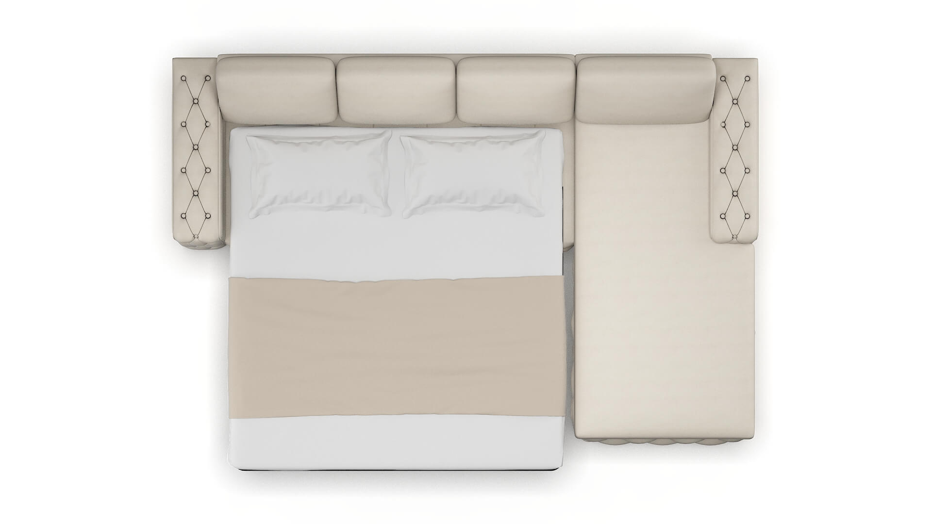 Windsor Malibu Linen Panel Sleeper Espresso legs 3