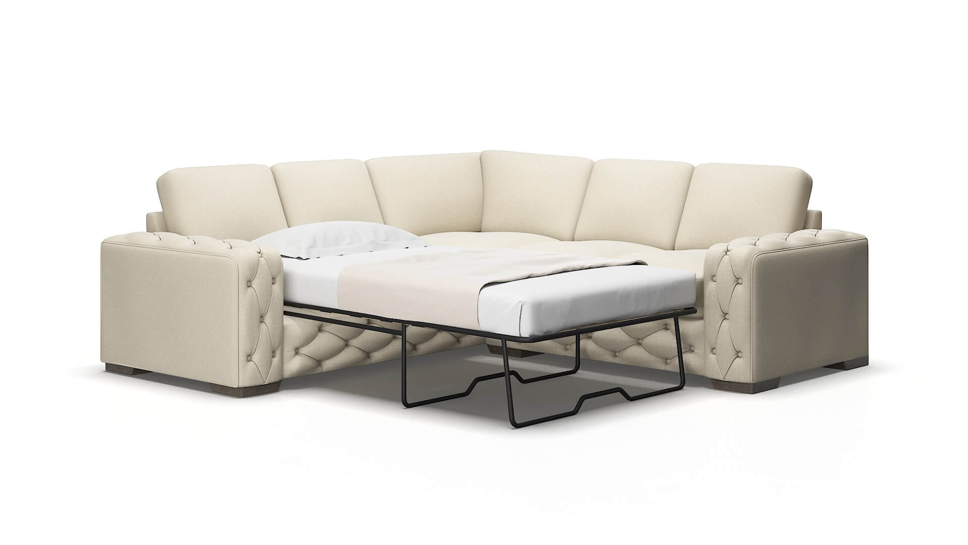 Windsor Malibu sand Sectional sleeper Espresso Legs  2