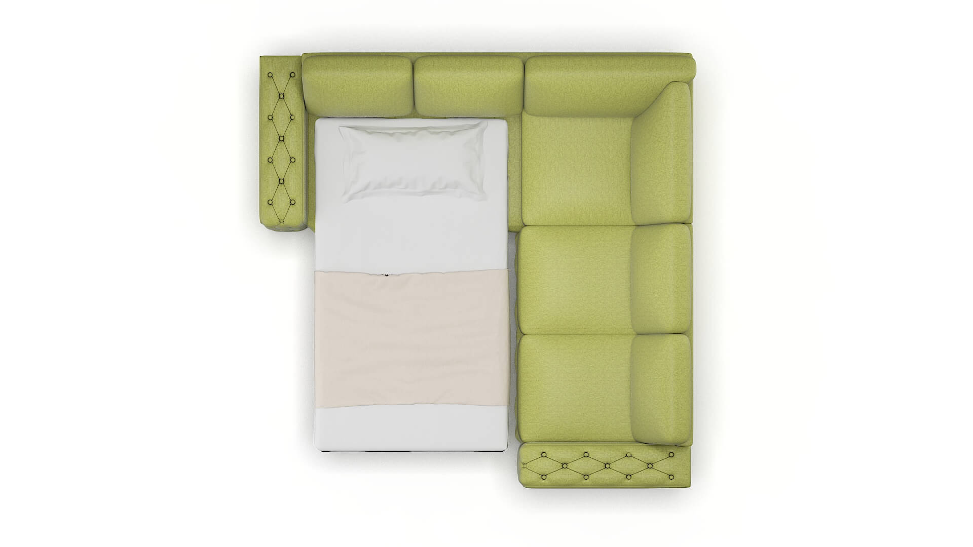 Windsor Notion Appletini Sectional Sleeper Espresso legs 3