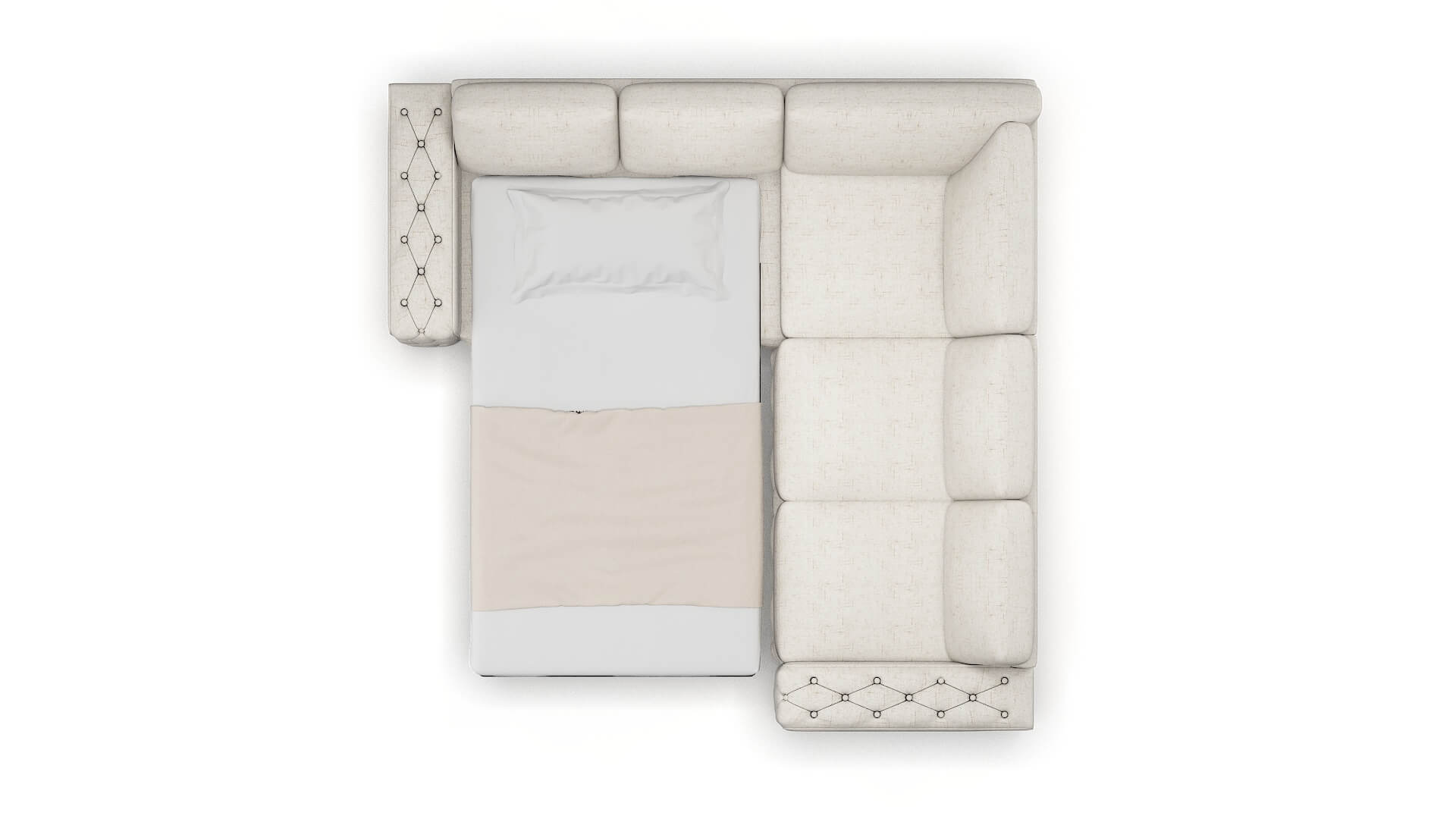 Windsor Oceanside Natural Sectional Sleeper Espresso legs 3