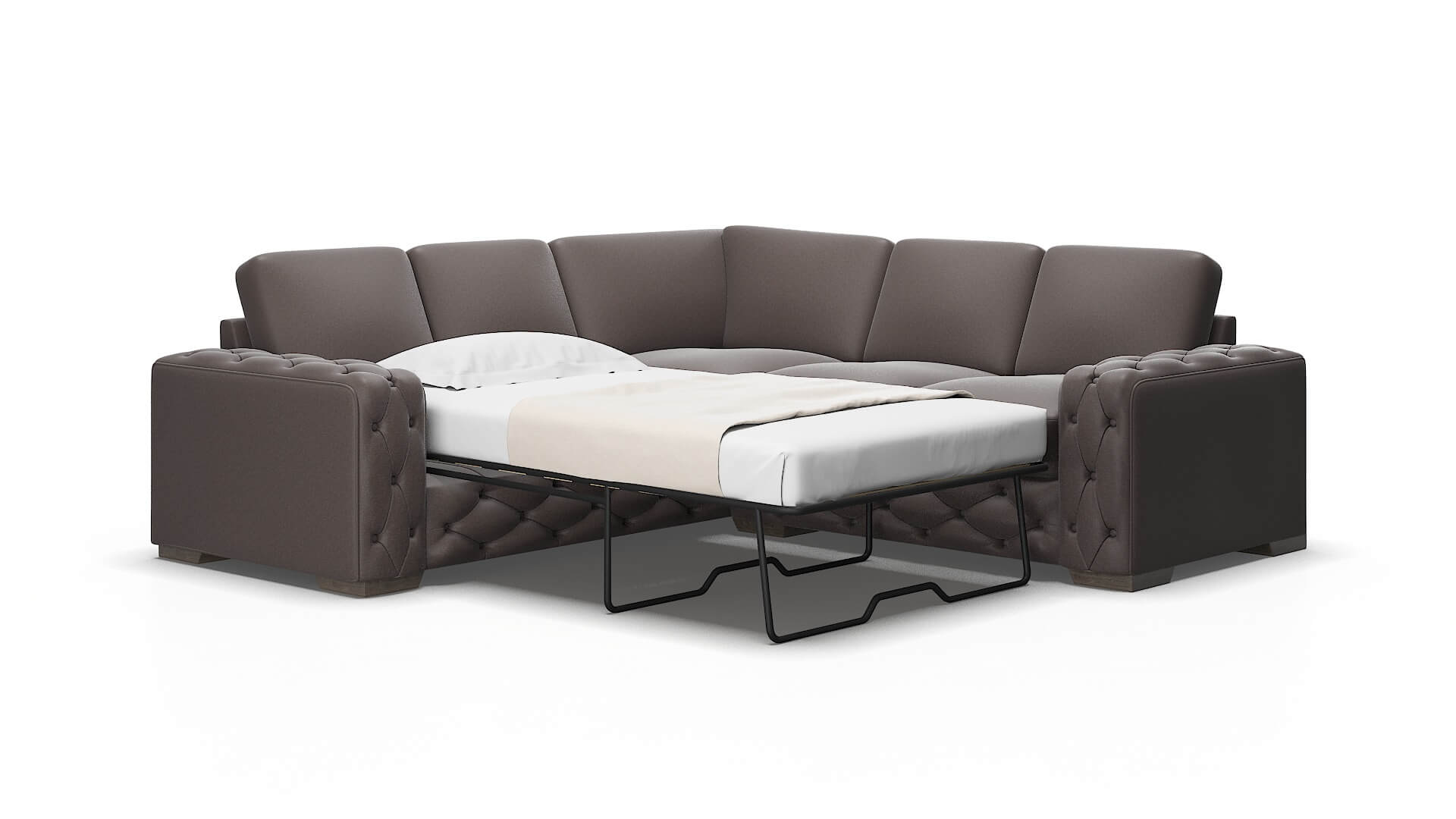 Windsor Oscar chocolate Sectional sleeper Espresso Legs  2