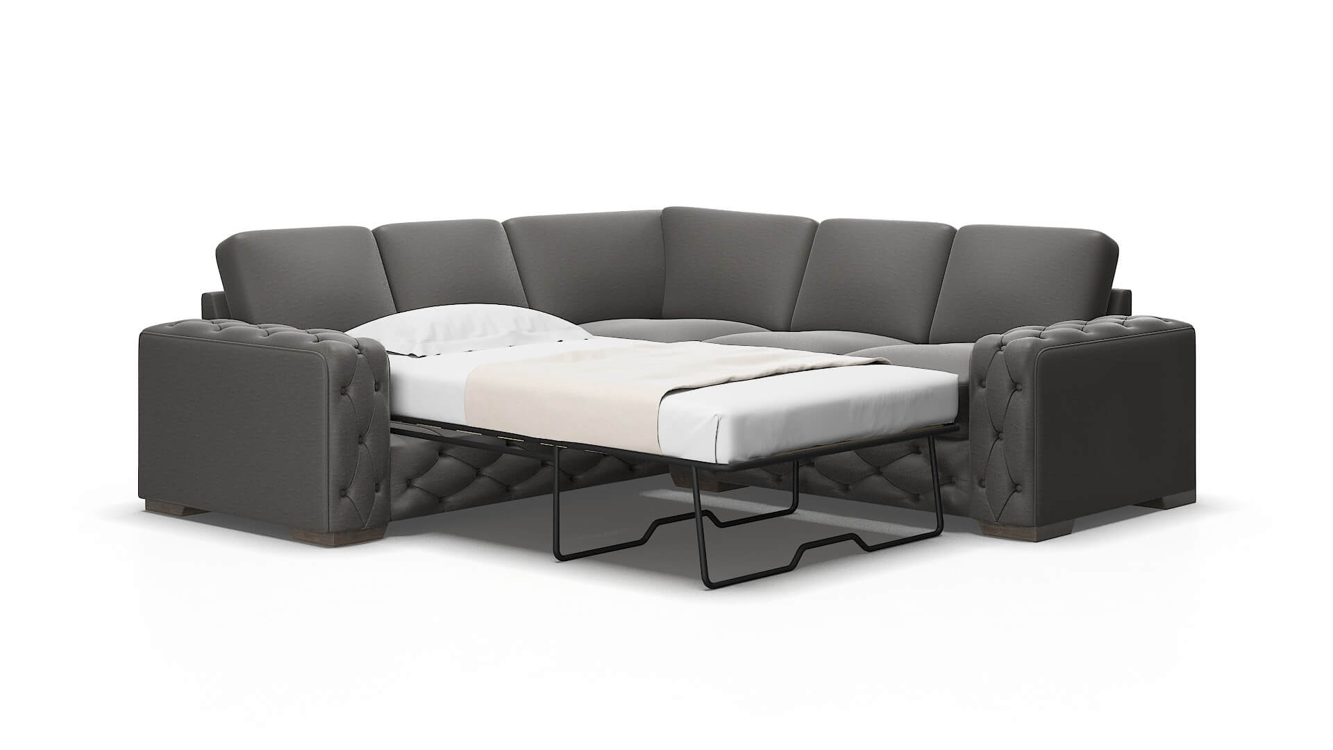 Windsor Oscar grey Sectional sleeper Espresso Legs  2