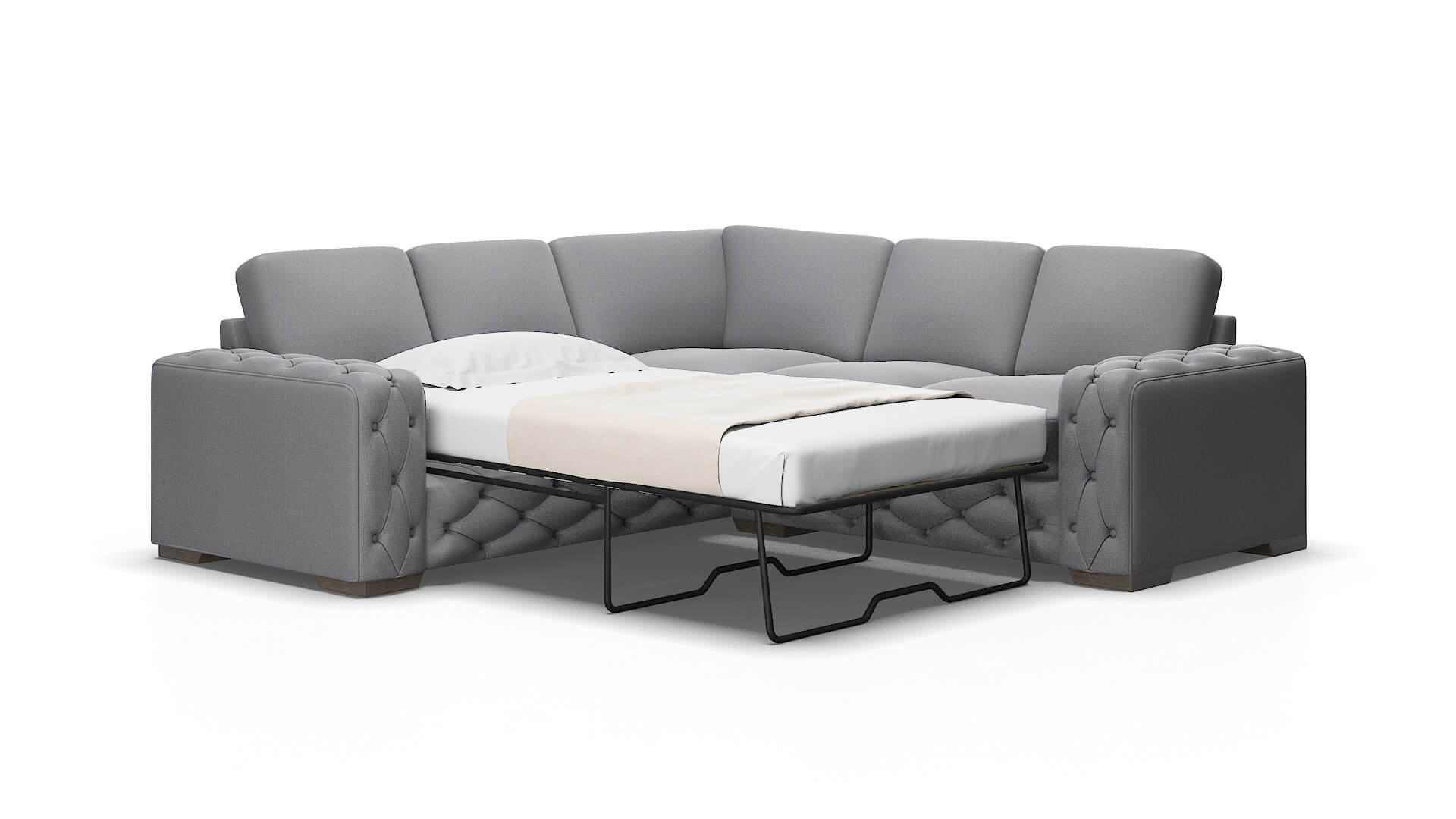 Windsor Parker Ash Sectional Sleeper Espresso legs 2