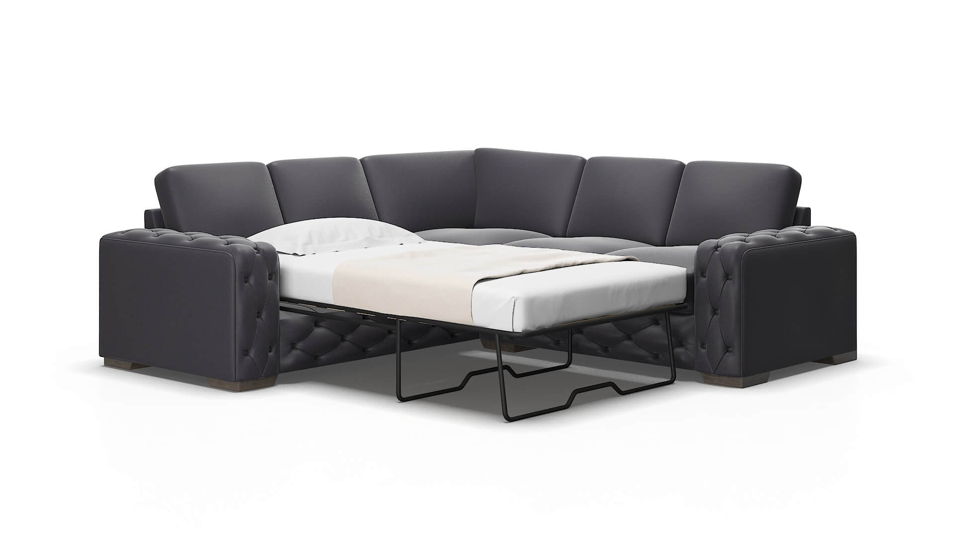 Windsor Parker charcoal Sectional sleeper Espresso Legs  2