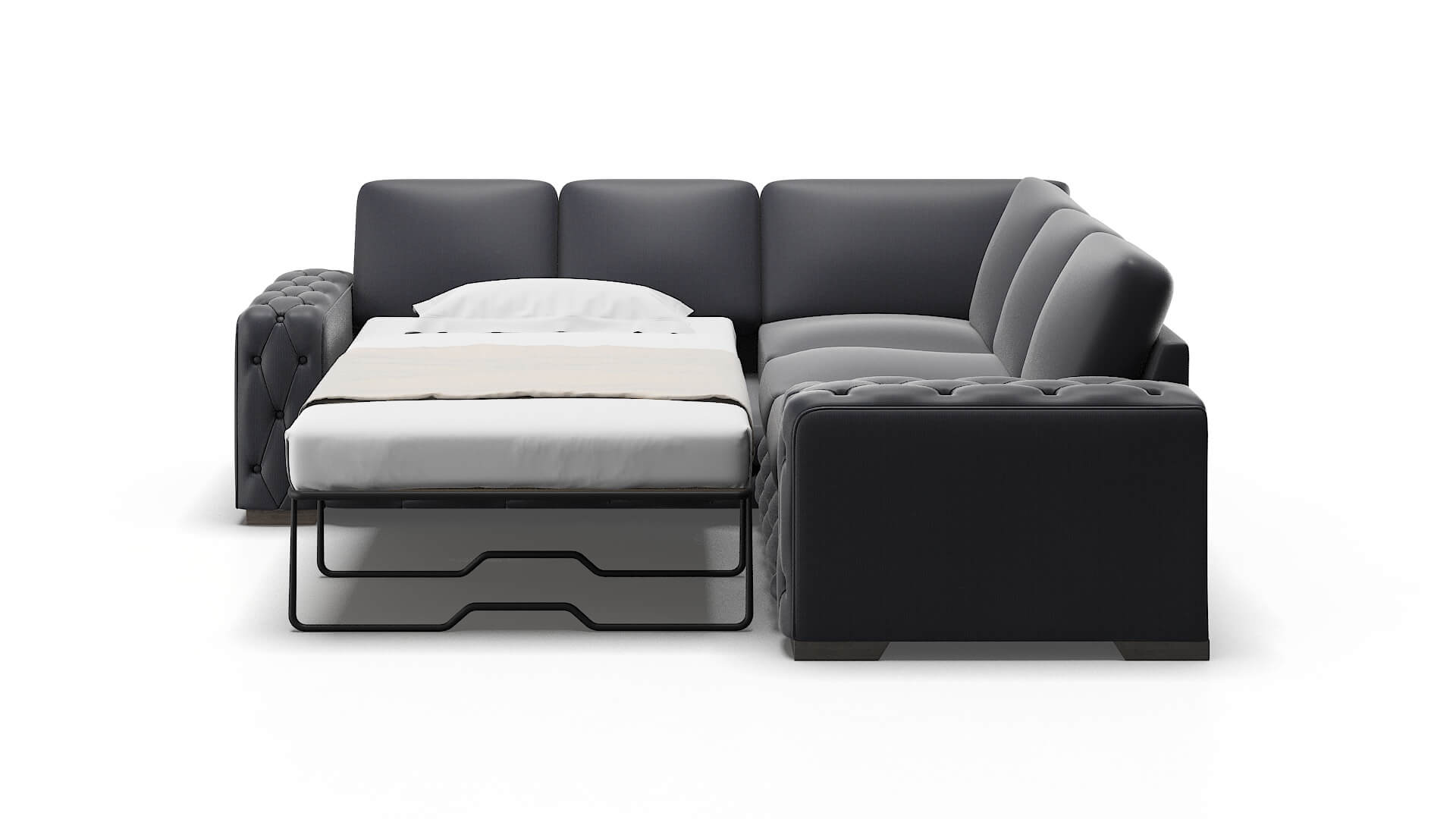 Windsor Parker Midnight Sectional Sleeper Espresso legs 1