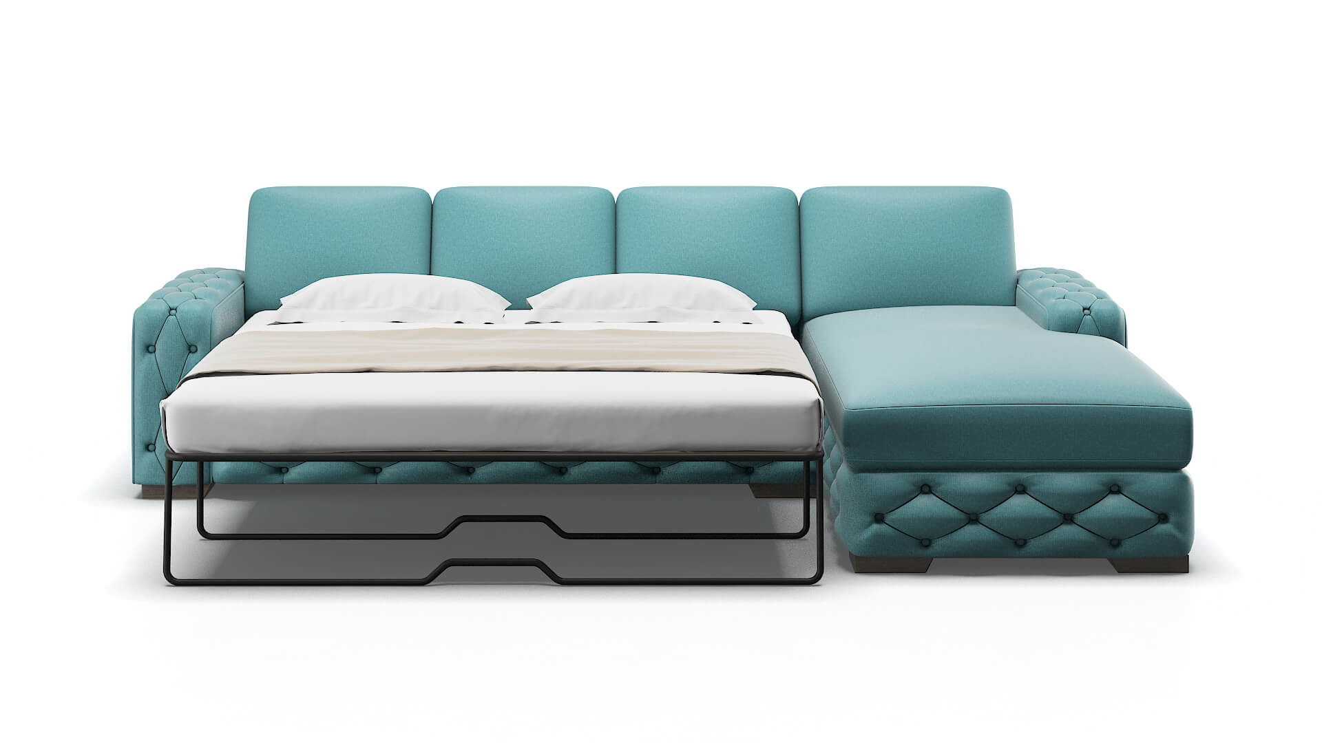 Windsor Parker Turquoise Panel Sleeper Espresso legs 1