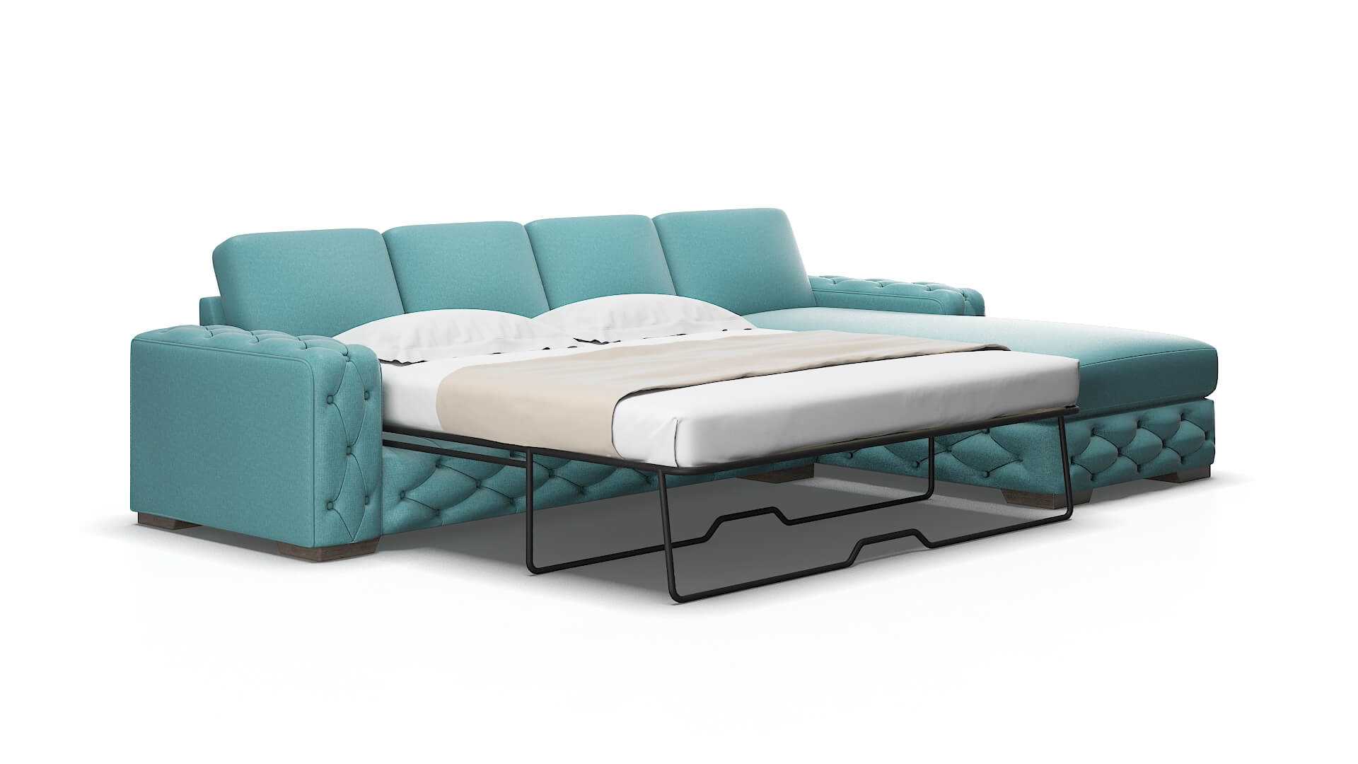 Windsor Parker turquoise Panel sleeper Espresso Legs  2