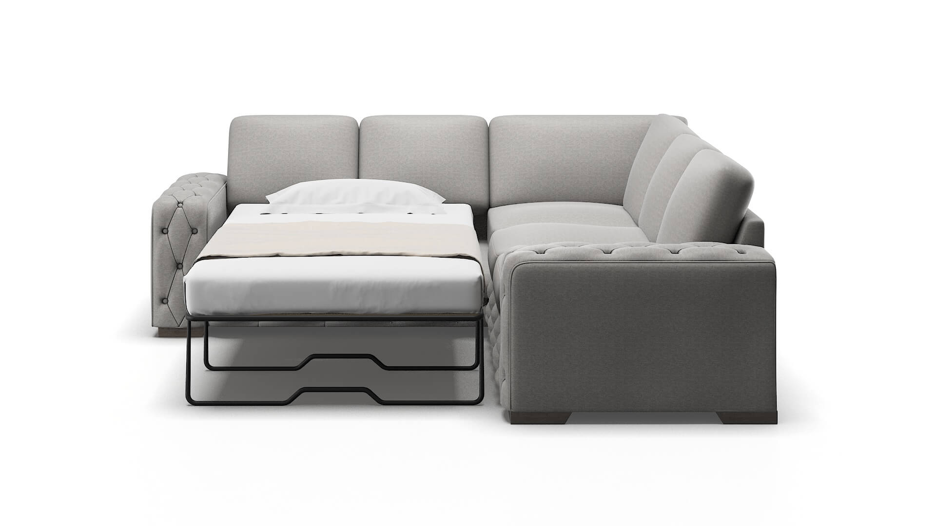 Windsor Phoenix Smoke Sectional Sleeper Espresso legs 1