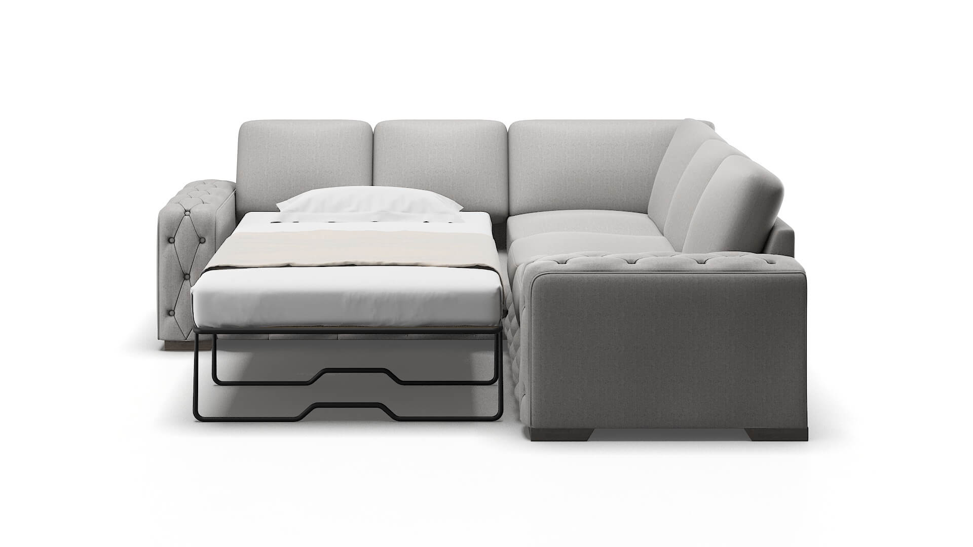 Windsor Prime Ash Sectional Sleeper Espresso legs 1