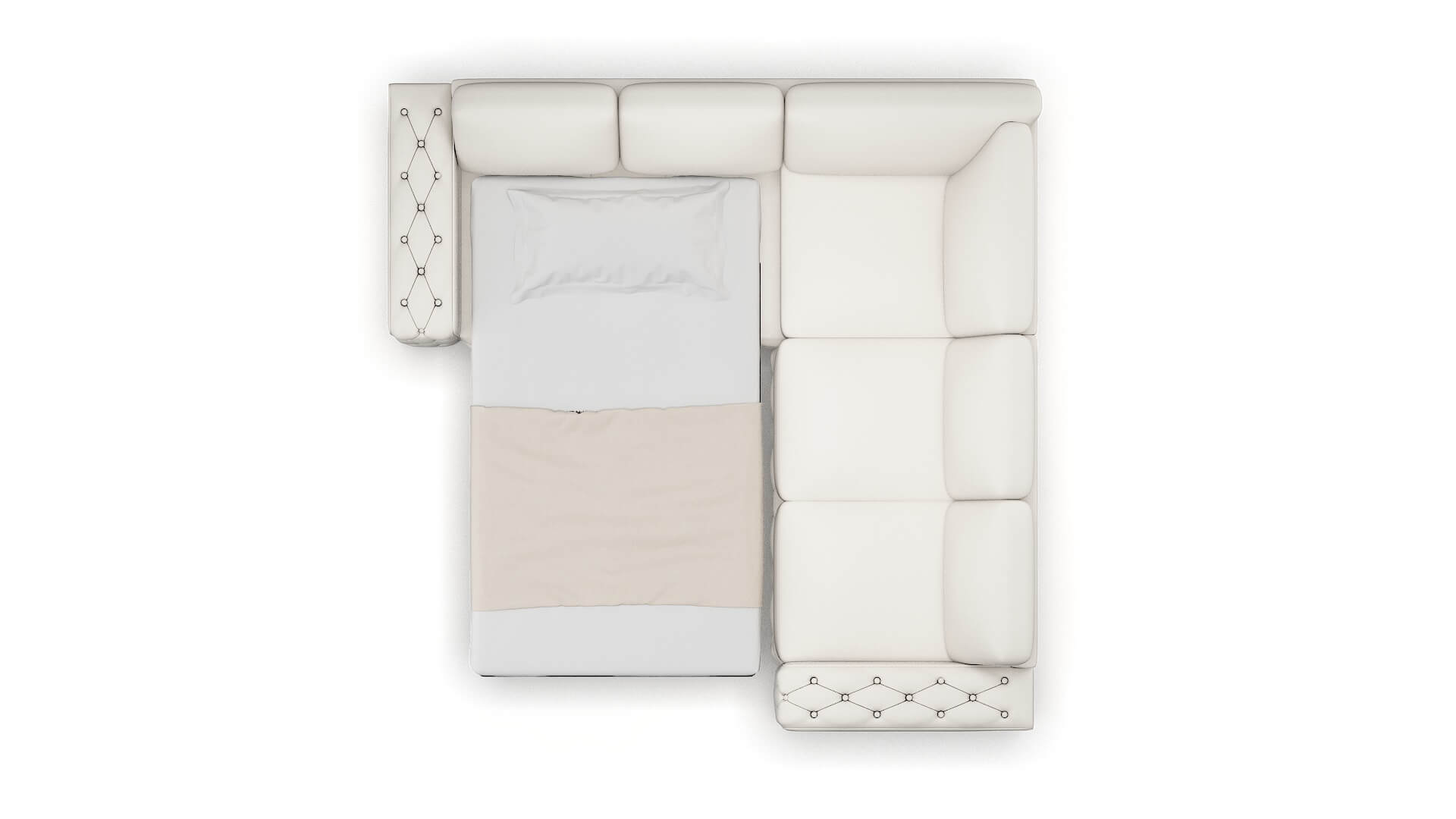 Windsor Redondo Pearl Sectional Sleeper Espresso legs 3