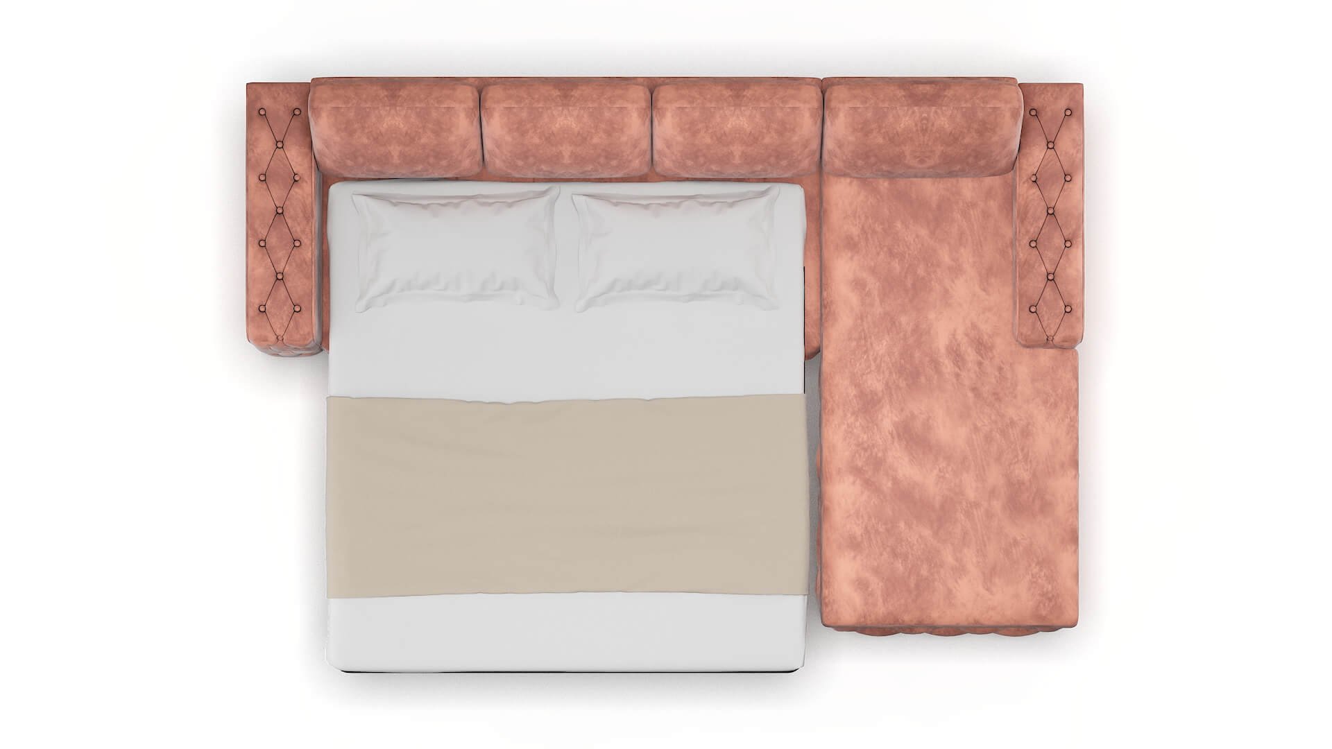 Windsor Royale Blush Panel Sleeper Espresso legs 3