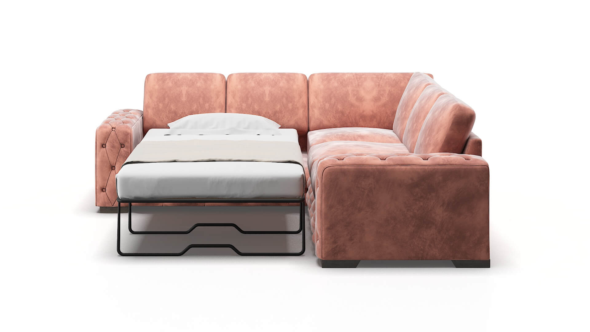 Windsor Royale Blush Sectional Sleeper Espresso legs 1