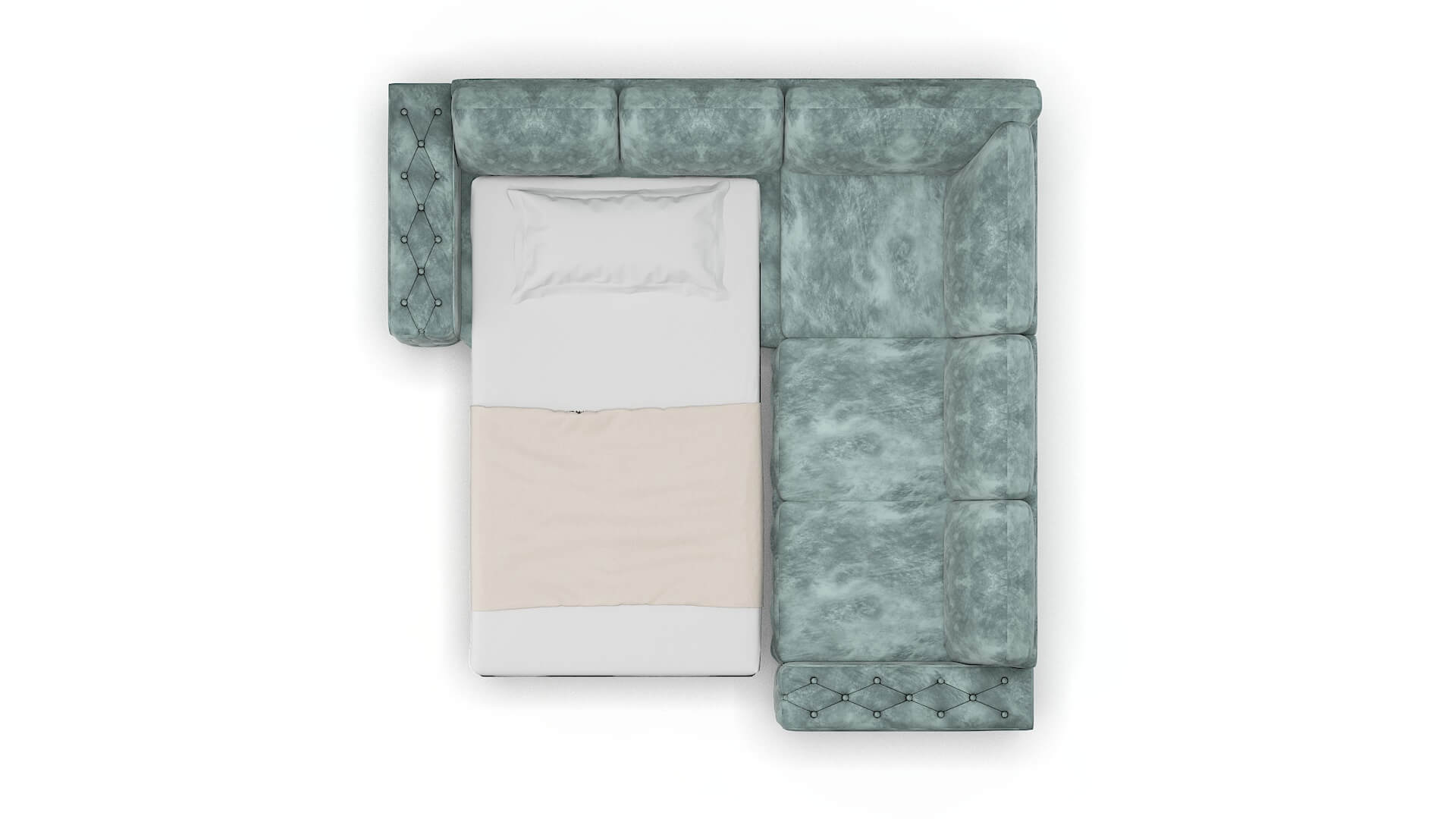 Windsor Royale Cloud Sectional Sleeper Espresso legs 3