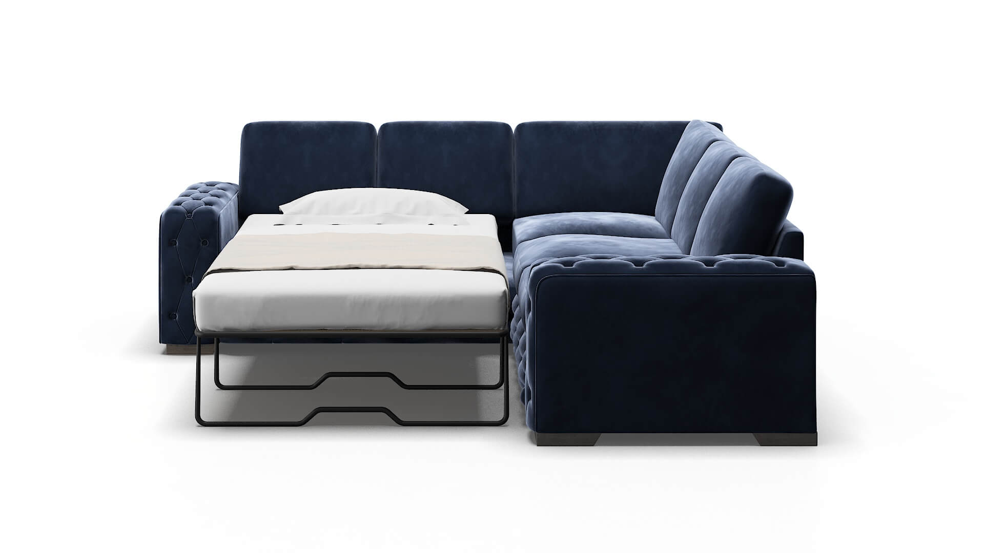 Windsor Royale Cobalt Sectional Sleeper Espresso legs 1