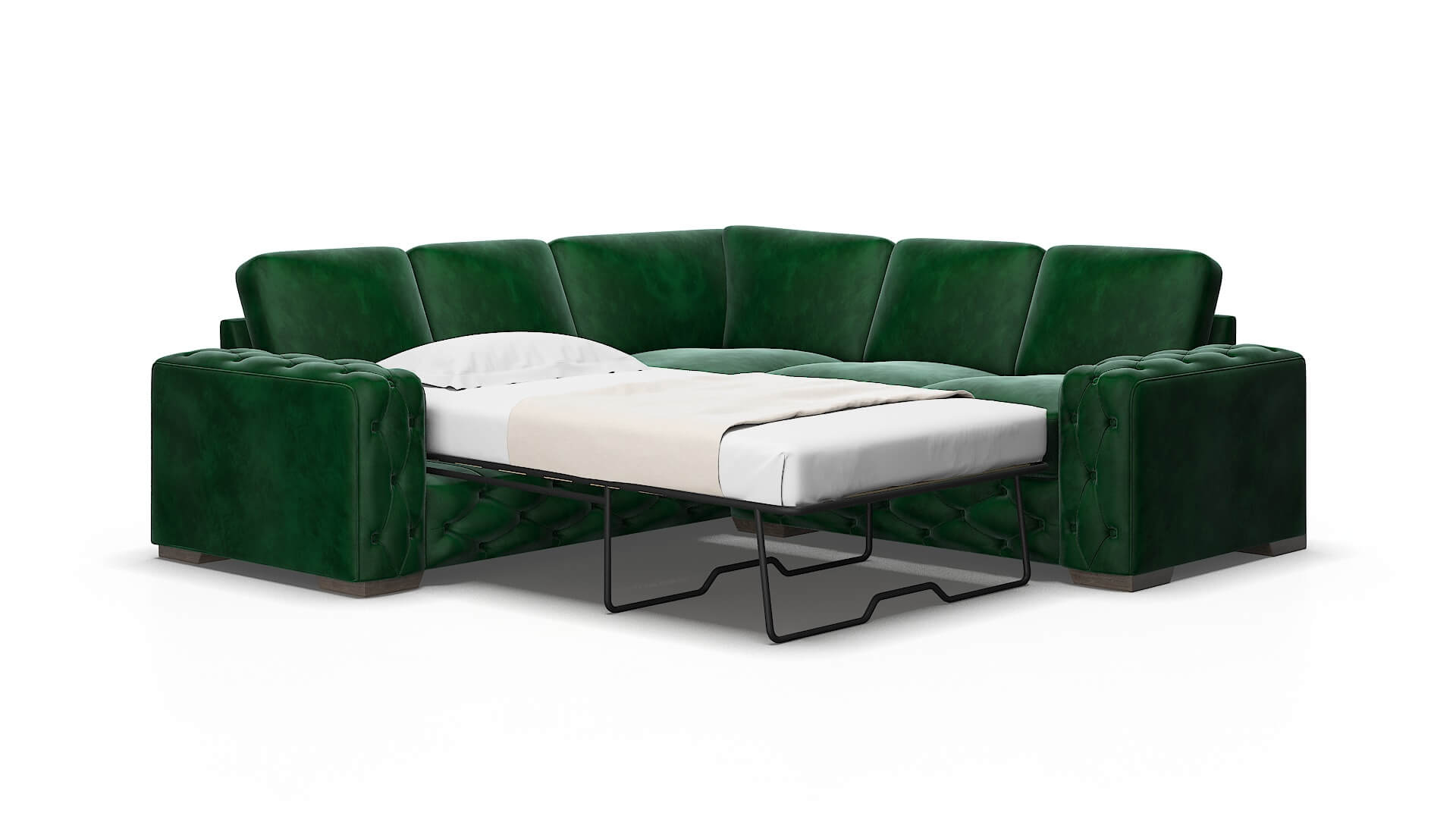 Windsor Royale evergreen Sectional sleeper Espresso Legs  2