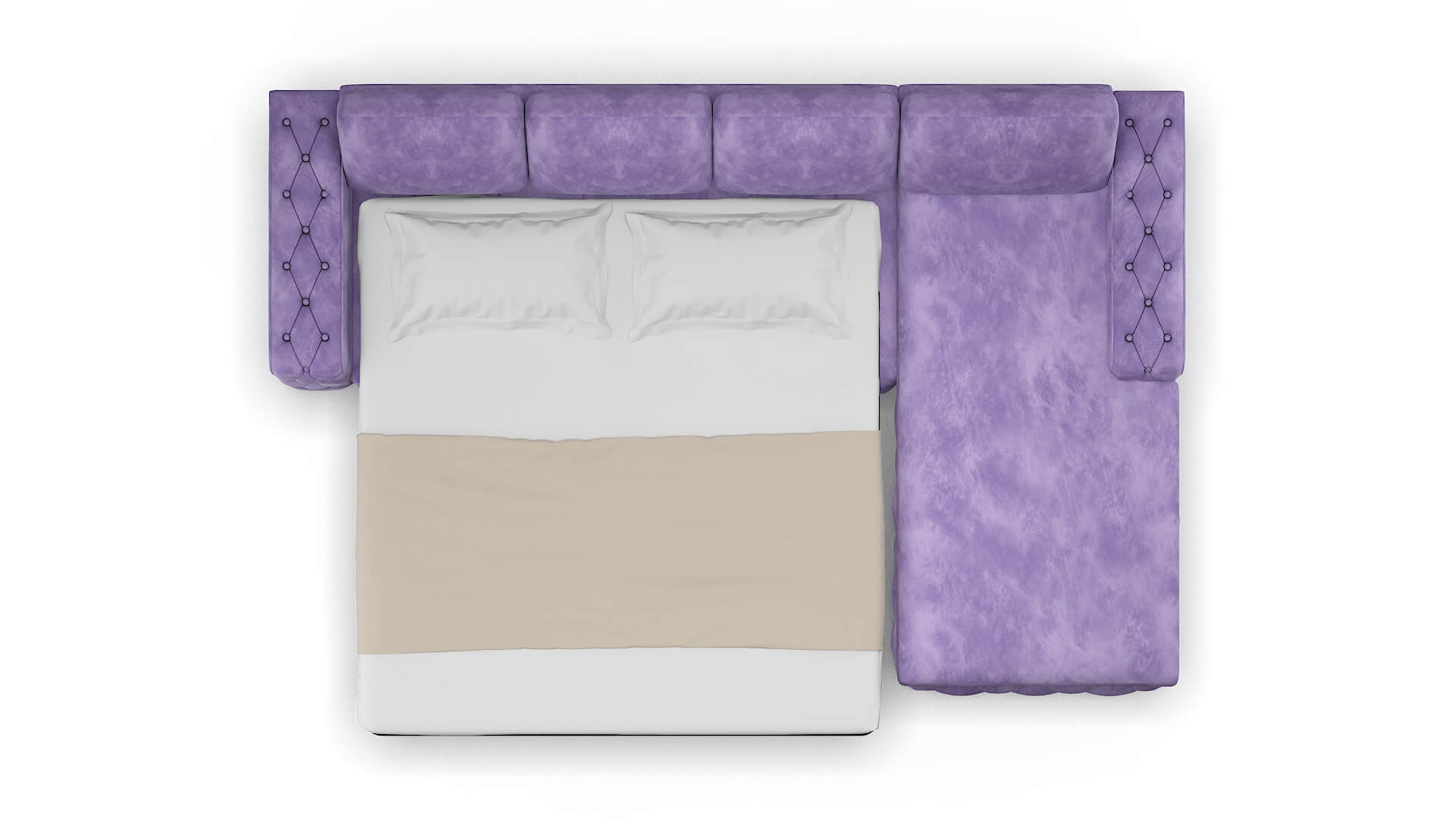 Windsor Royale Lavender Panel Sleeper Espresso legs 3