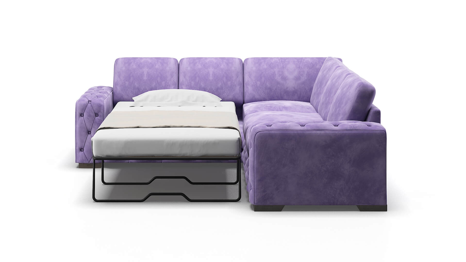 Windsor Royale Lavender Sectional Sleeper Espresso legs 1