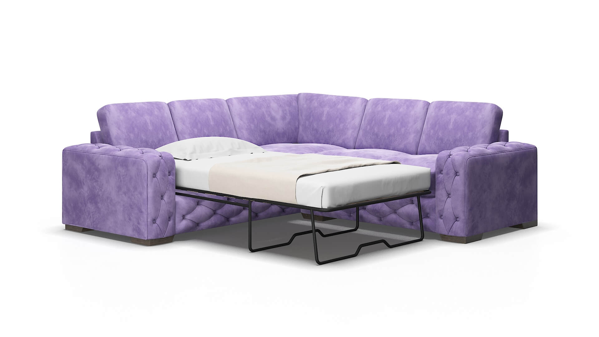Windsor Royale lavender Sectional sleeper Espresso Legs  2