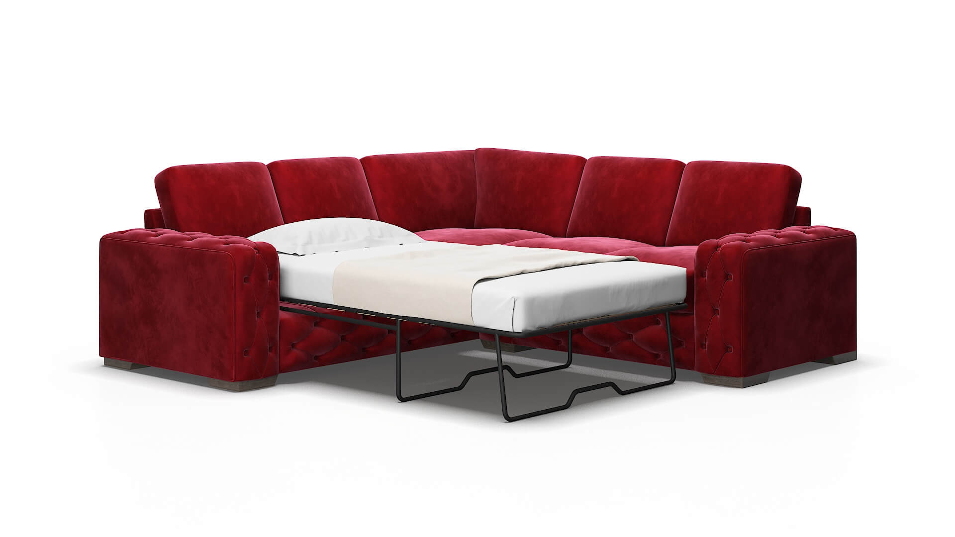Windsor Royale ruby Sectional sleeper Espresso Legs  2