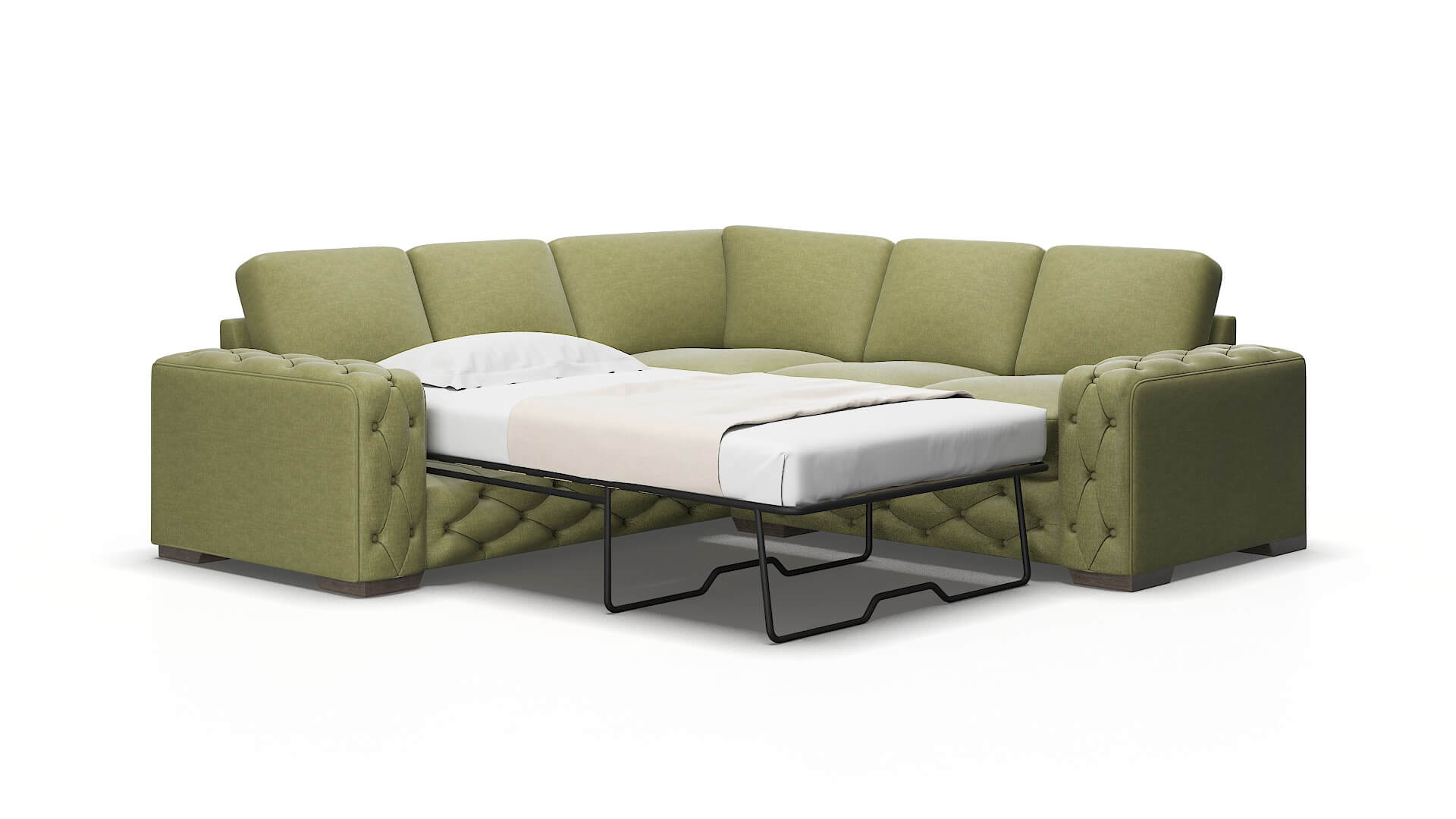 Windsor Simplex Sour_apple Sectional Sleeper Espresso legs 2