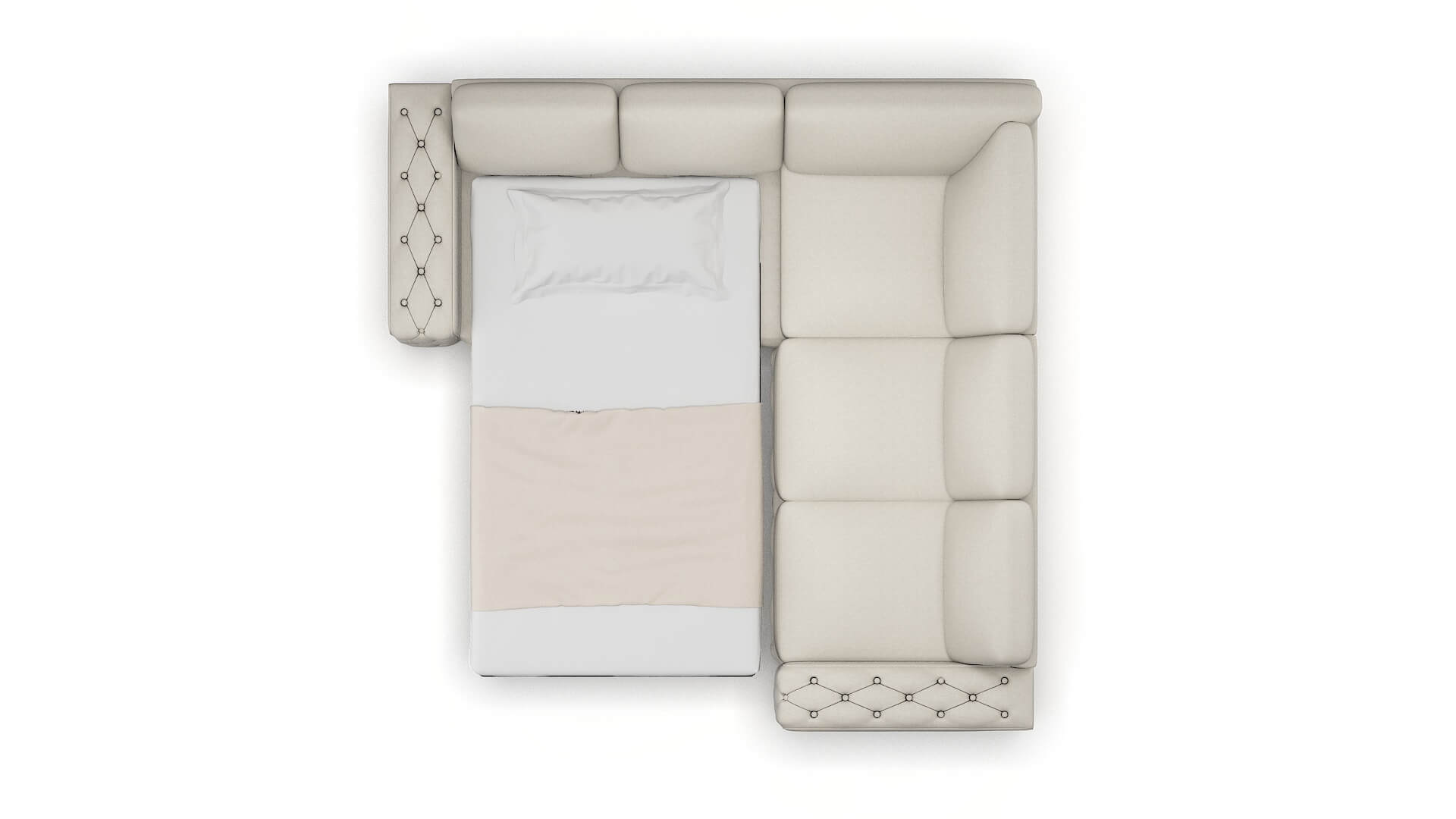 Windsor Terrain Natural Sectional Sleeper Espresso legs 3