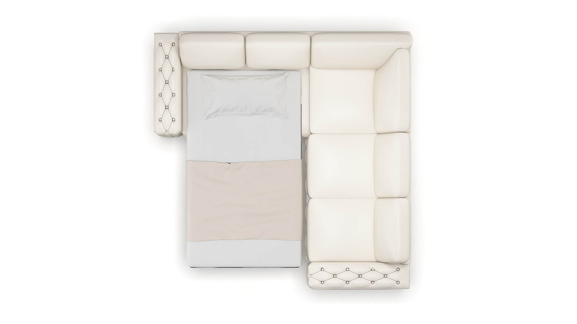 Windsor Urban_d Snow Sectional Sleeper Espresso legs 3